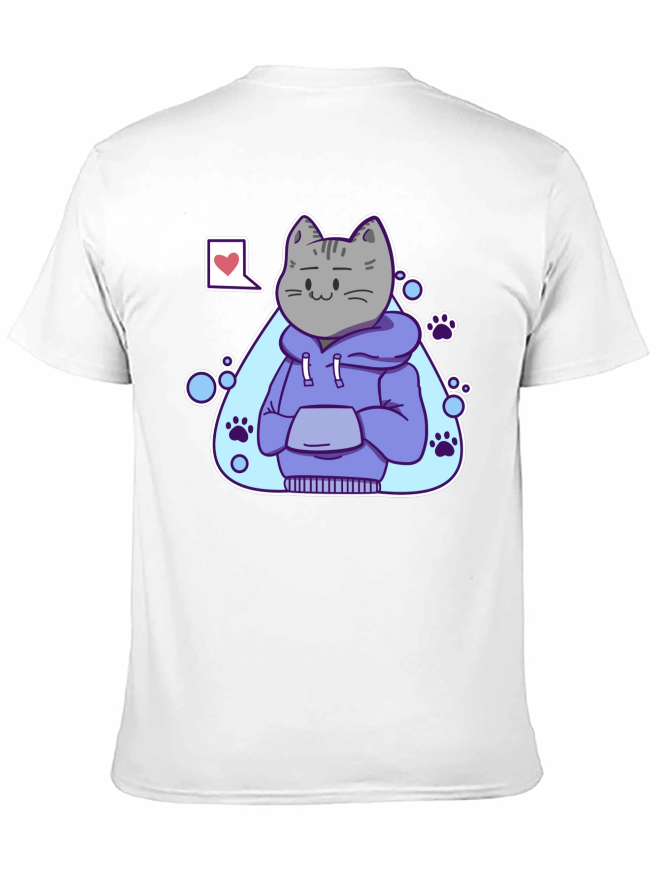 Cool Cat Hoodie Graphic Tee - Black T-Shirt