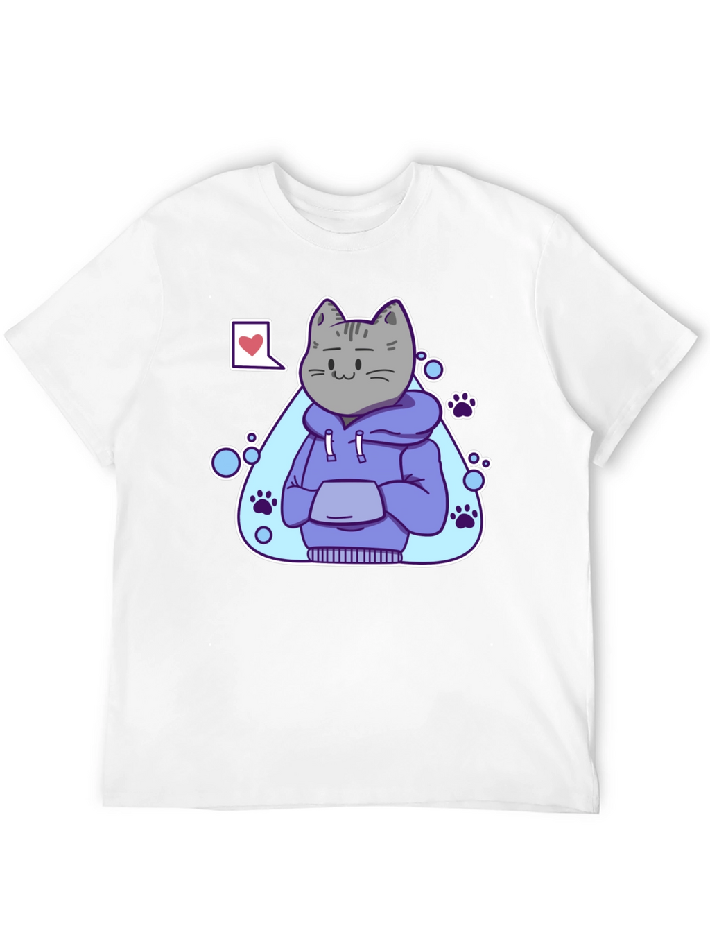Cool Cat Hoodie Graphic Tee - Black T-Shirt