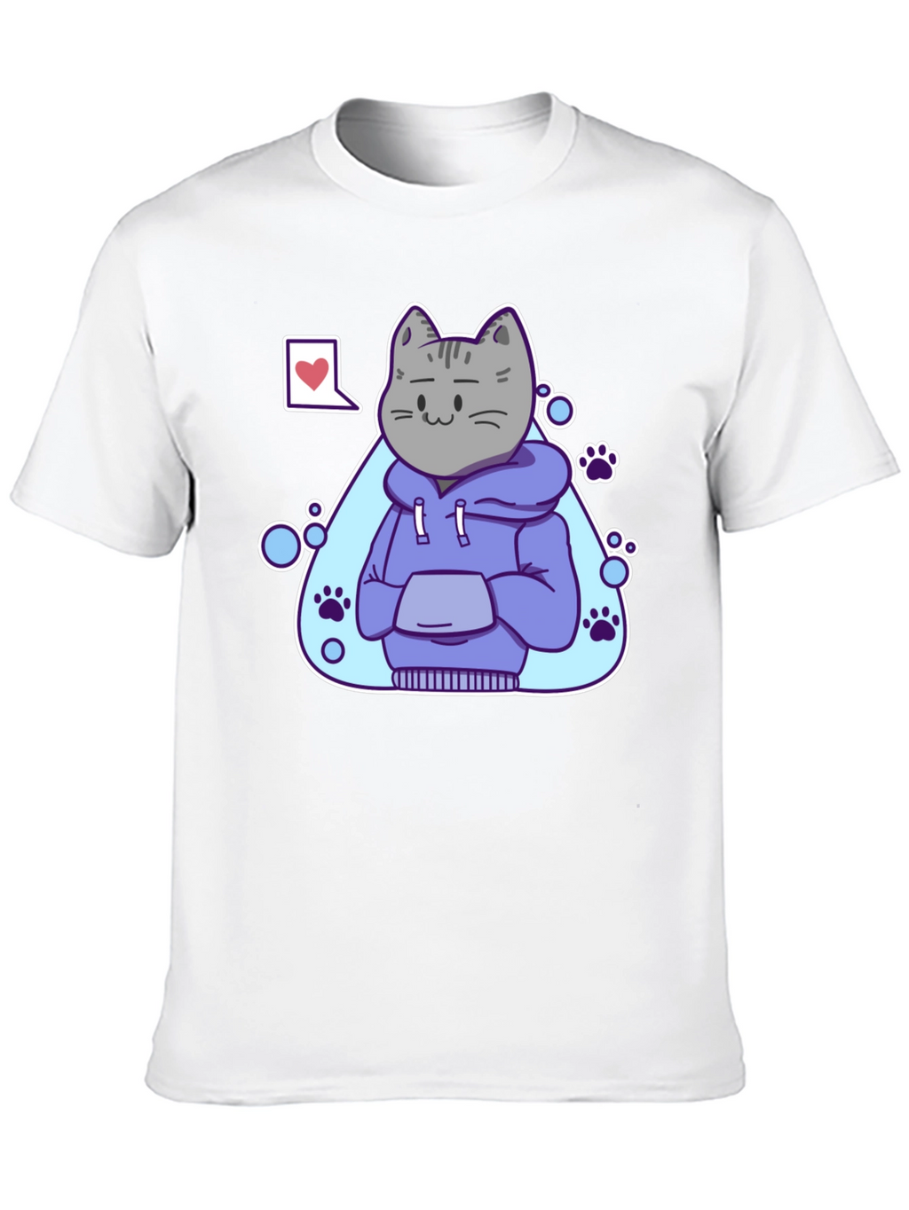 Cool Cat Hoodie Graphic Tee - Black T-Shirt