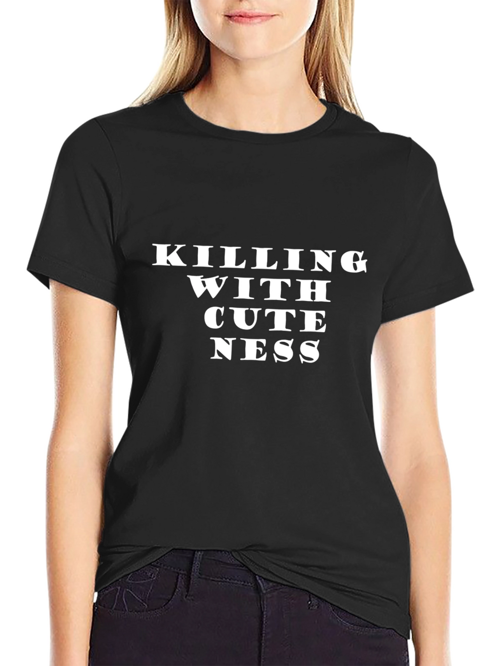 Killing With Cuteness Black Graphic Tee