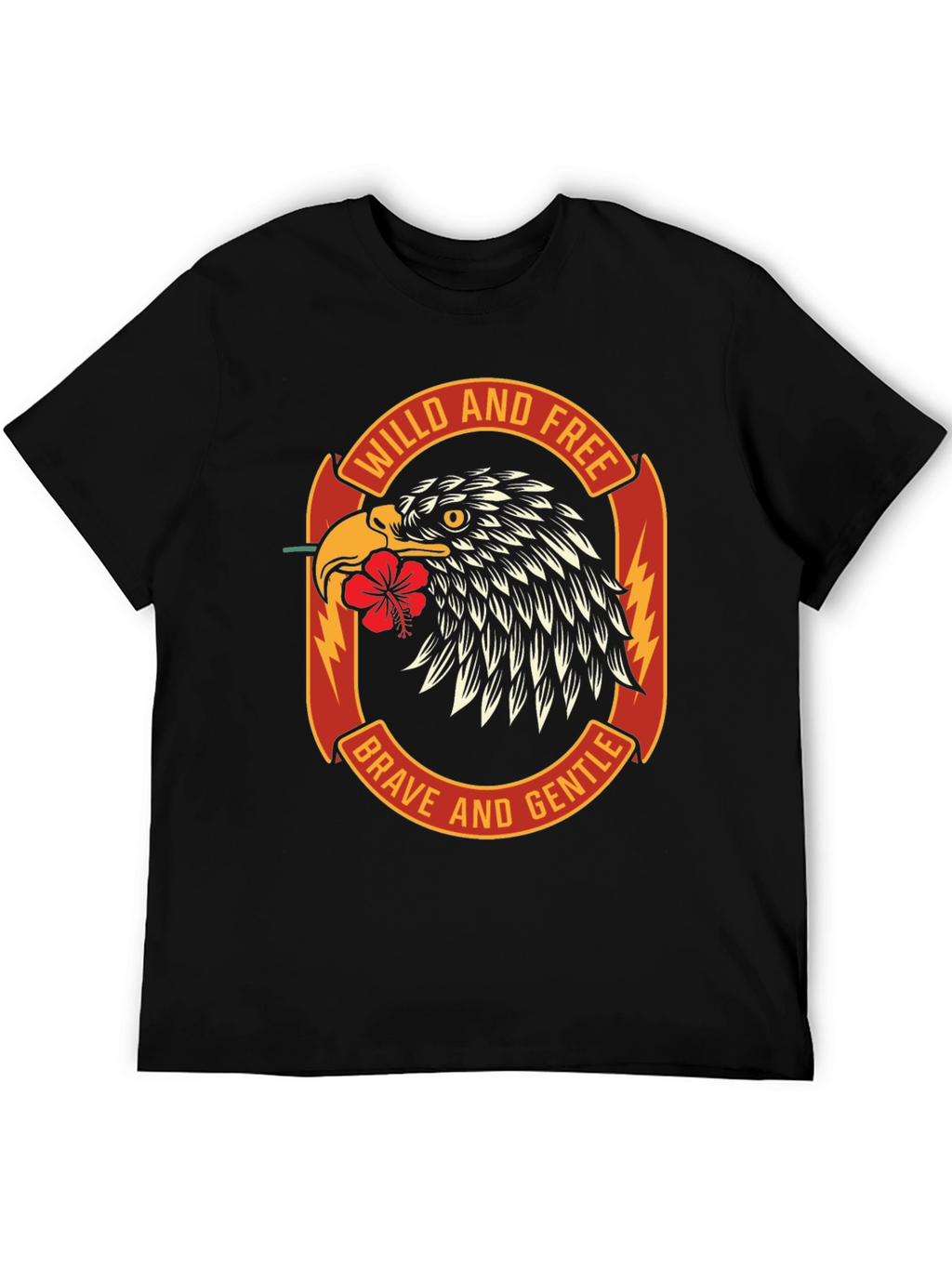 Wild & Free Eagle Graphic Black T-Shirt