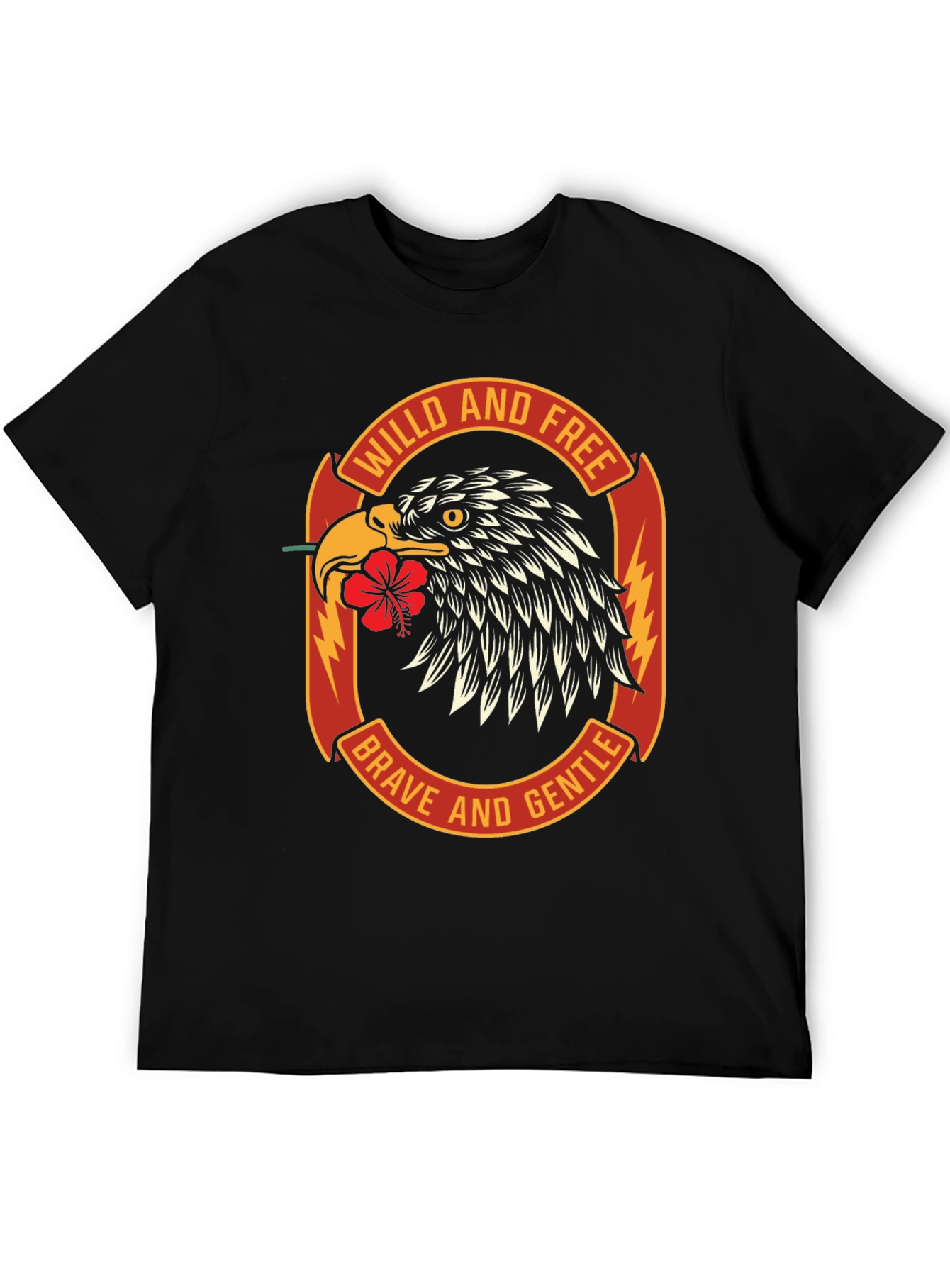 Wild & Free Eagle Graphic Black T-Shirt