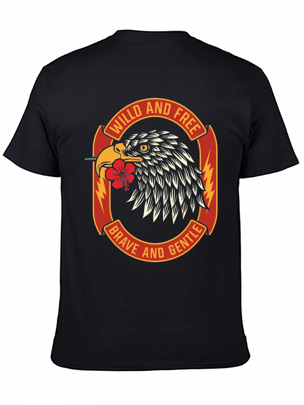 Wild & Free Eagle Graphic Black T-Shirt