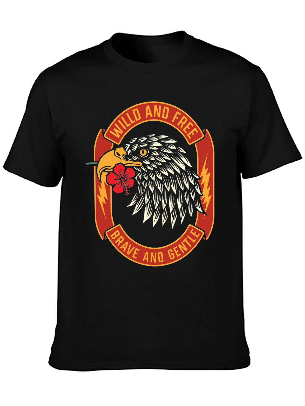 Wild & Free Eagle Graphic Black T-Shirt