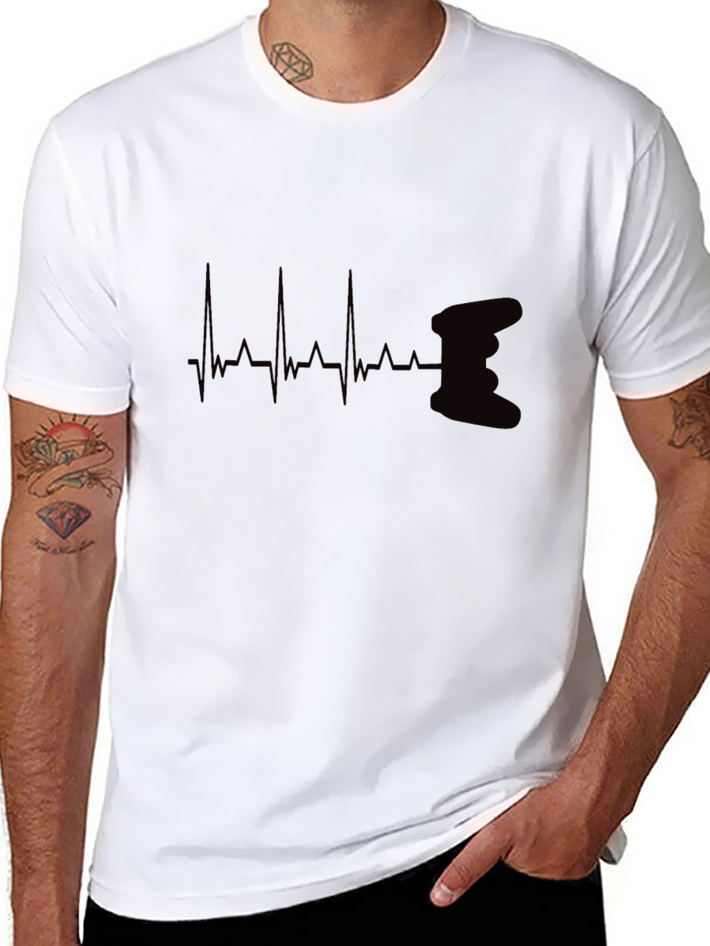Heartbeat Gamer T-Shirt - Black