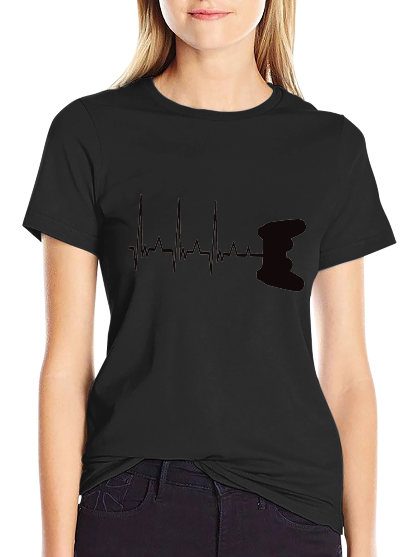 Heartbeat Gamer T-Shirt - Black