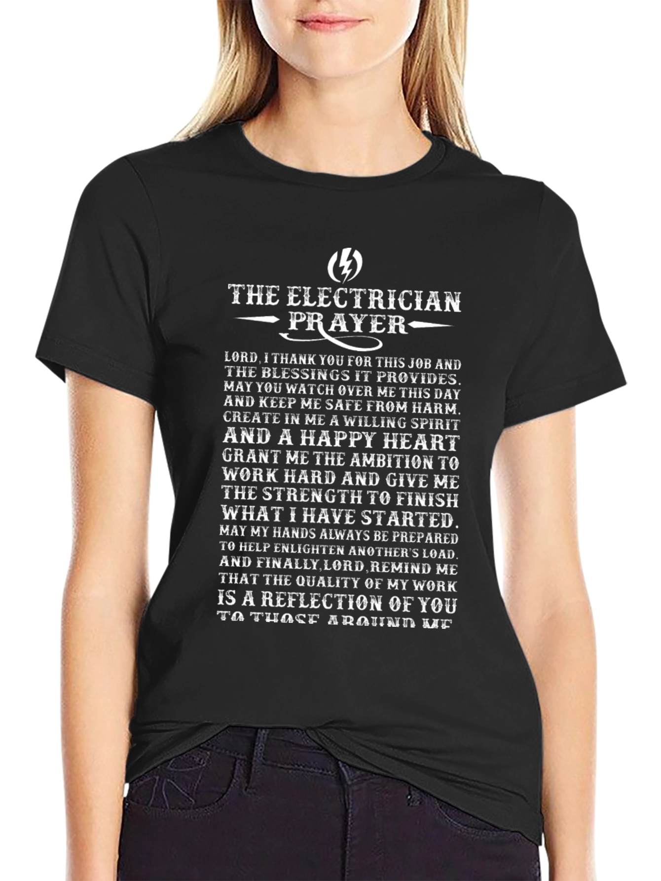 Electrician Prayer T-Shirt - Black