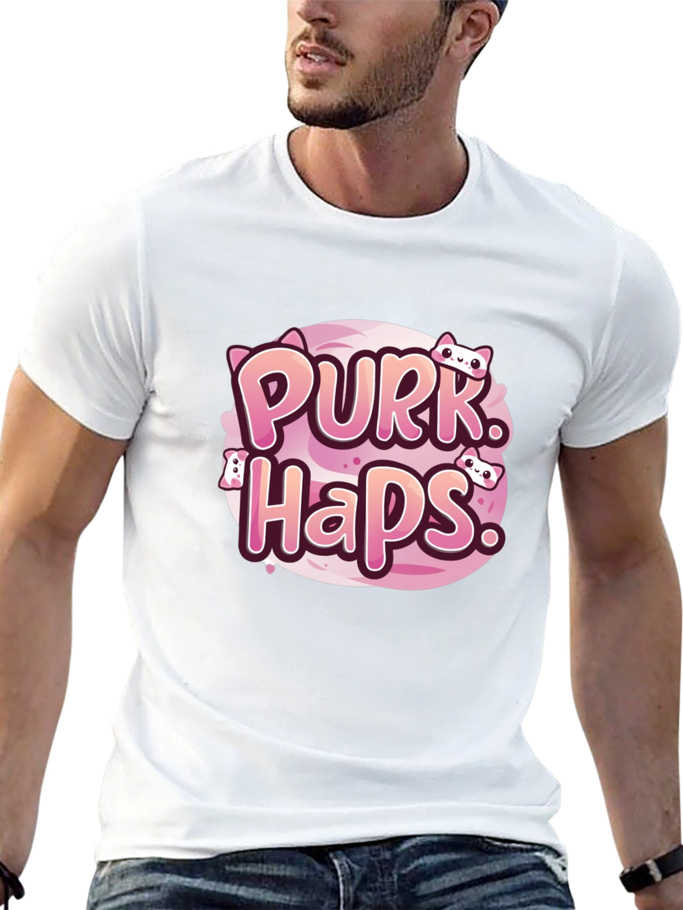 Purrk Haps Graphic Tee - Cute Cat Lovers T-Shirt