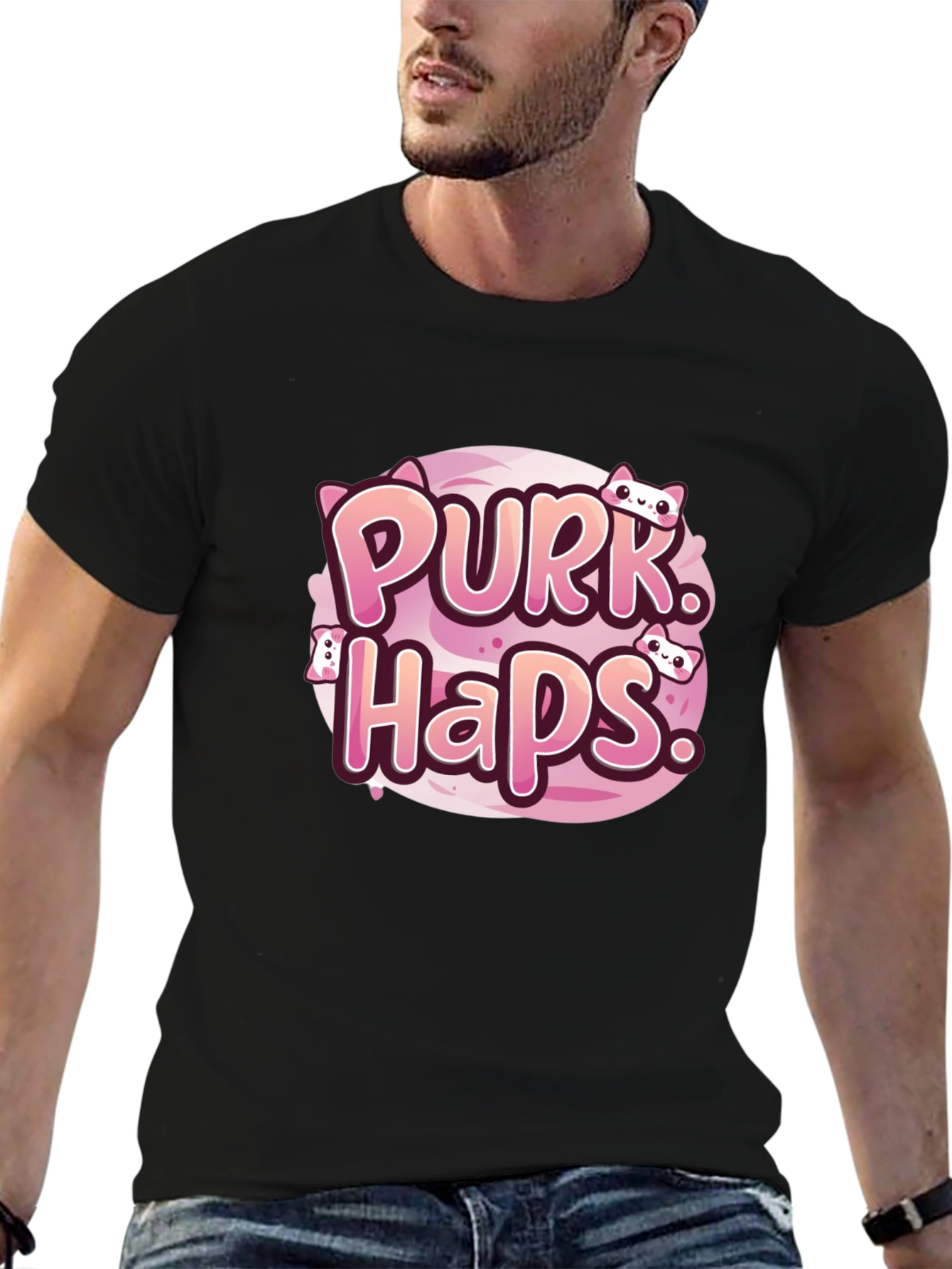 Purrk Haps Graphic Tee - Cute Cat Lovers T-Shirt