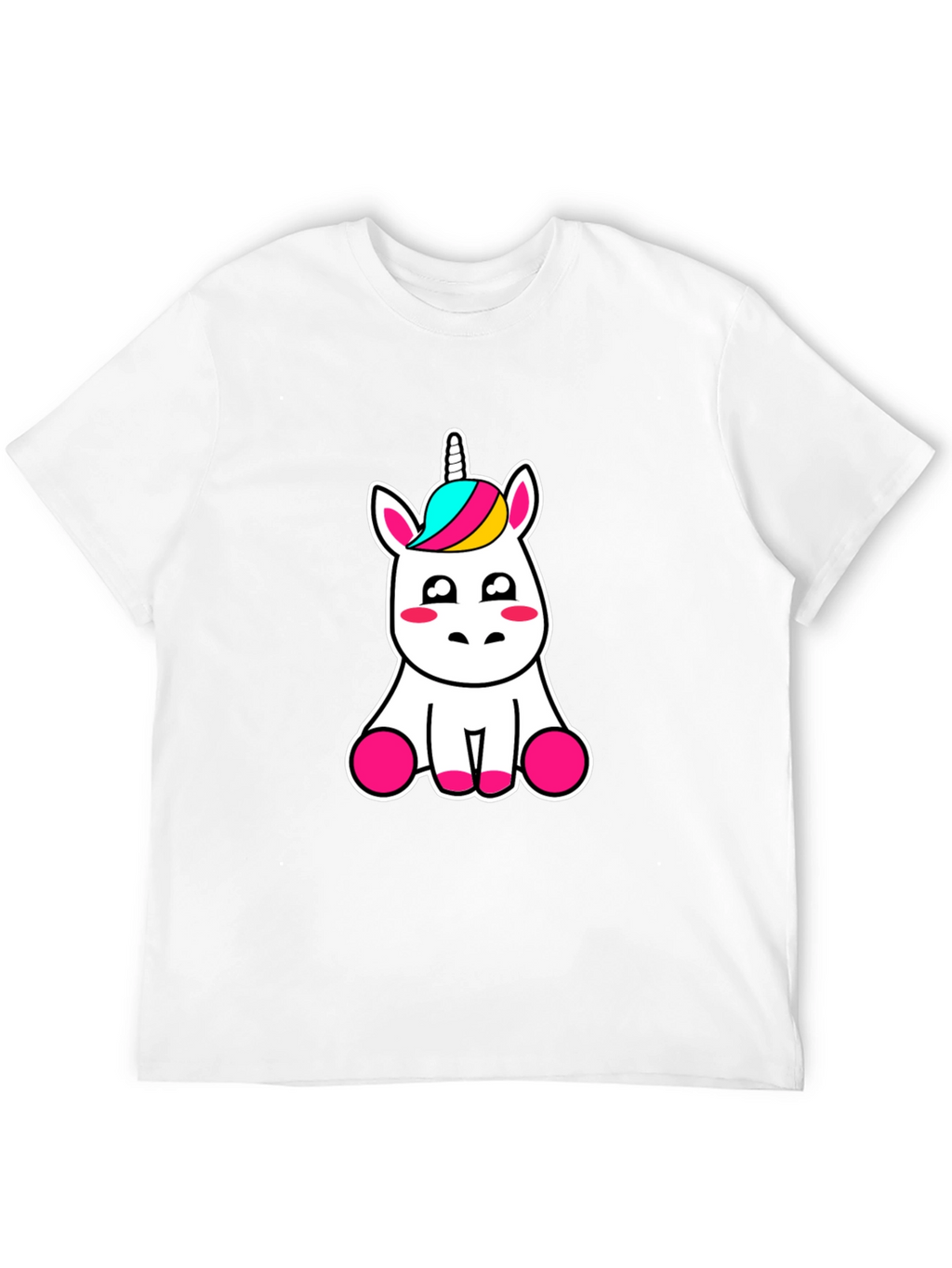 Cute Unicorn Graphic Tee - Black