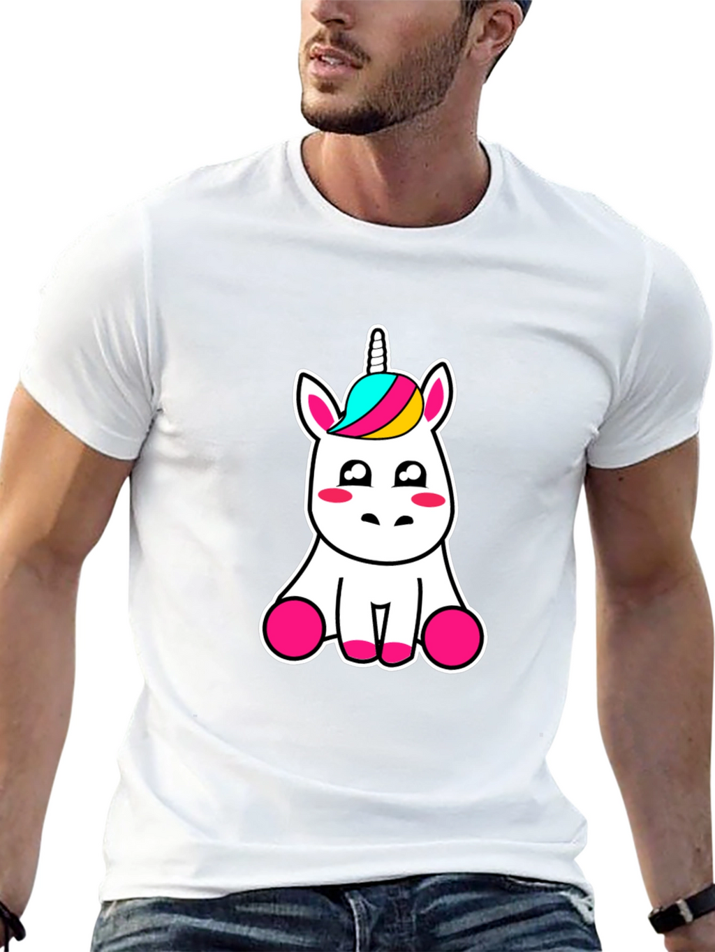 Cute Unicorn Graphic Tee - Black