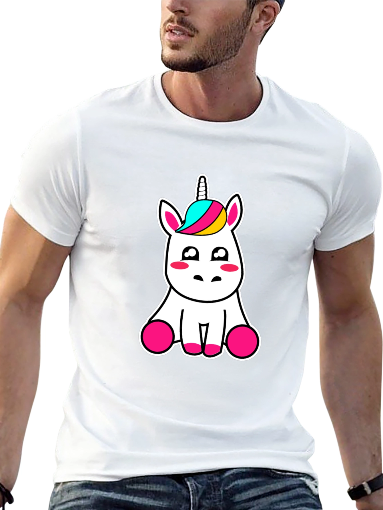 Cute Unicorn Graphic Tee - Black
