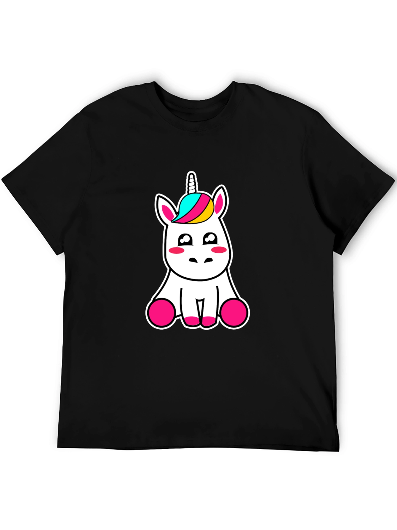 Cute Unicorn Graphic Tee - Black