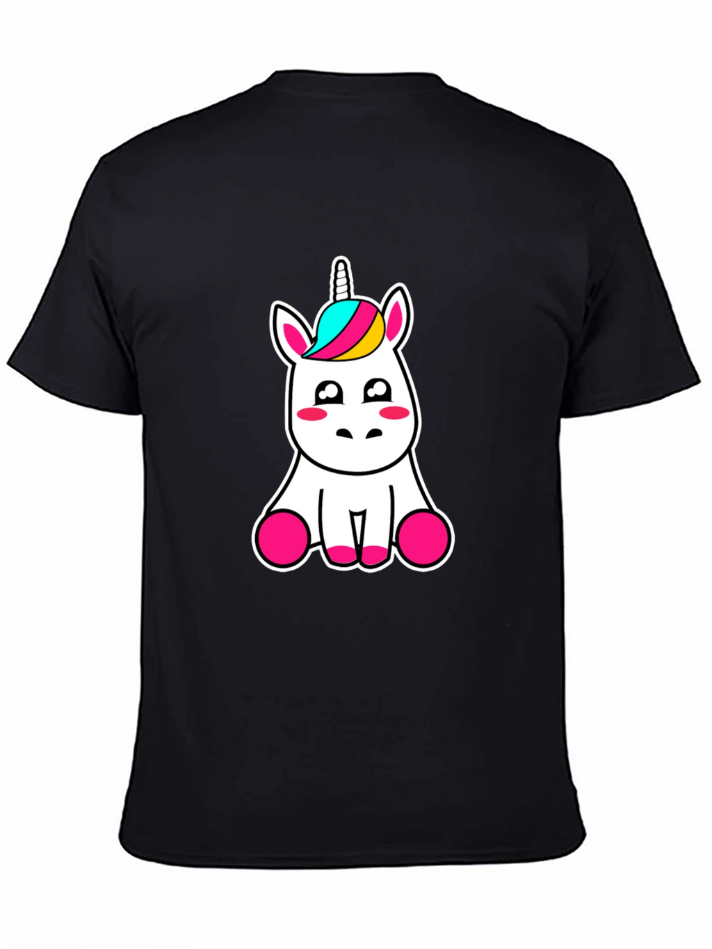 Cute Unicorn Graphic Tee - Black