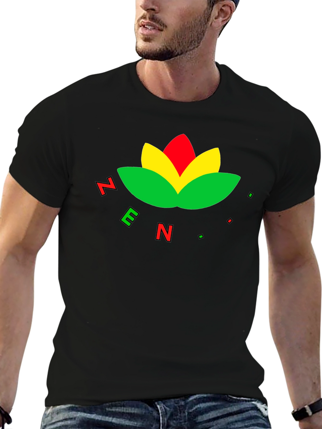 Zen Lotus T-Shirt - Black Cotton Blend