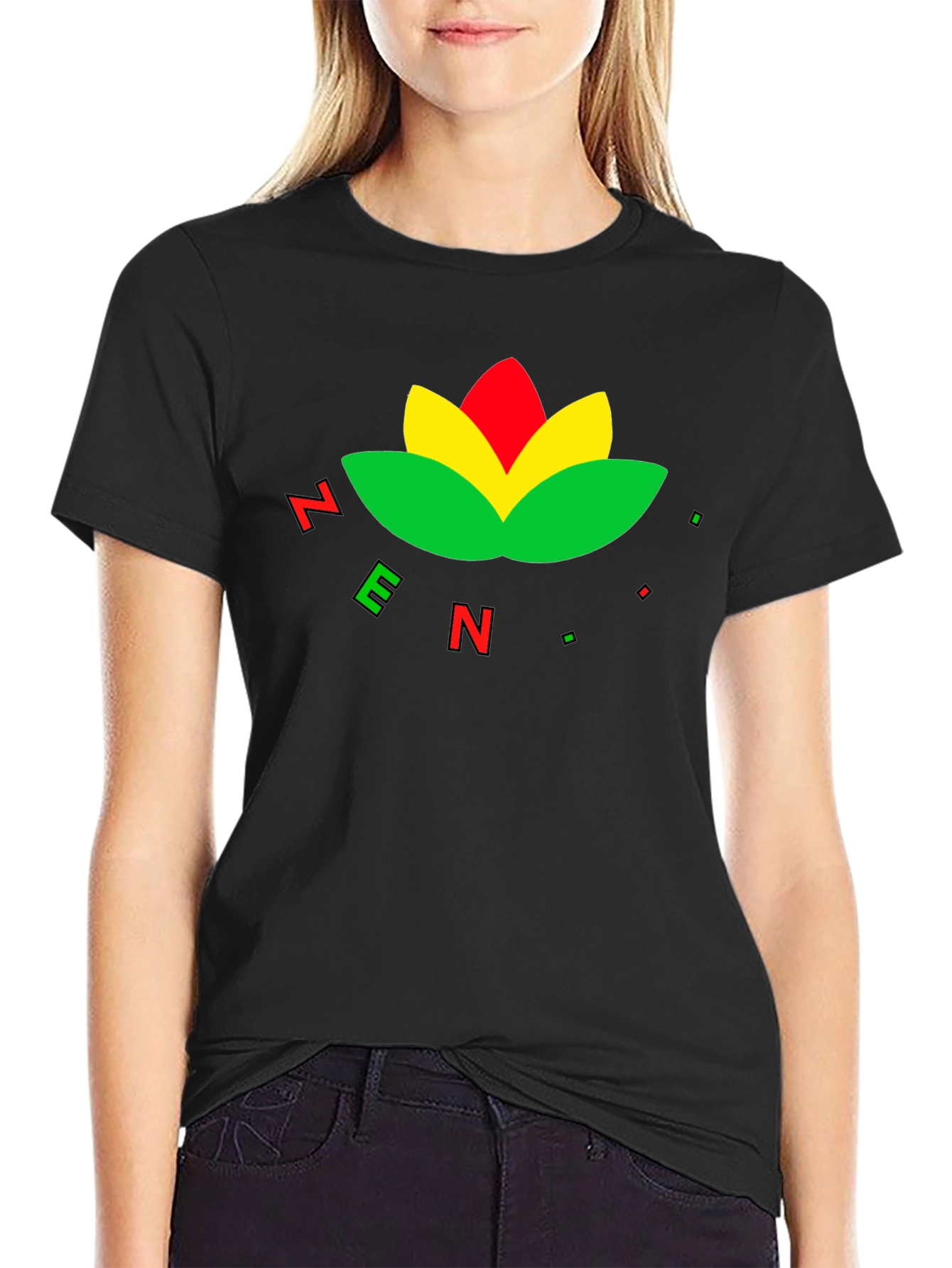 Zen Lotus T-Shirt - Black Cotton Blend