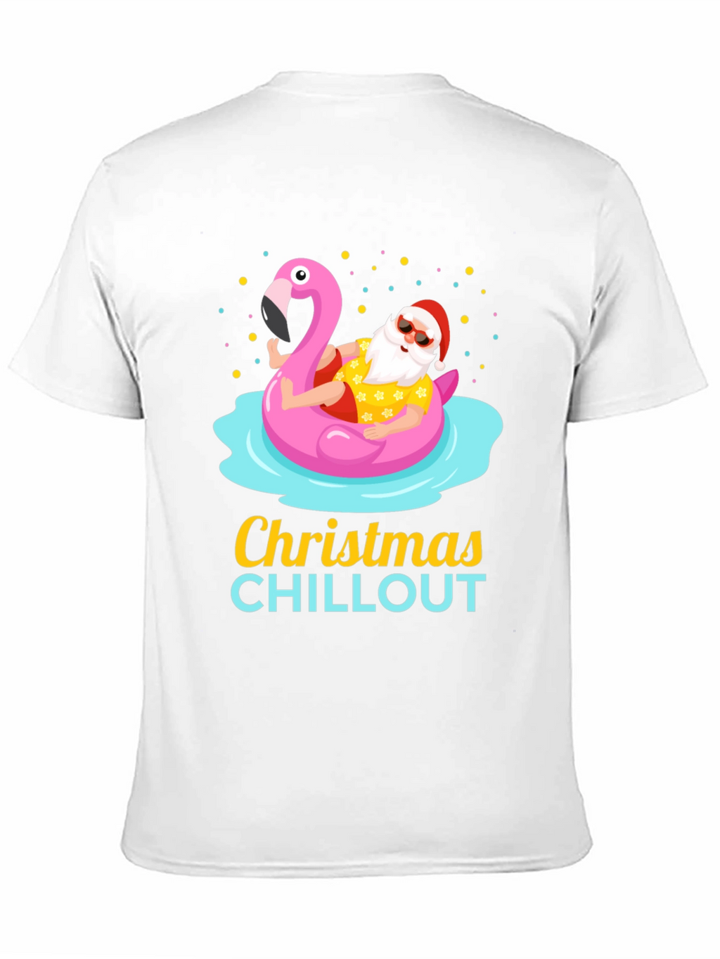 Christmas Chillout Santa Flamingo Pool T-Shirt