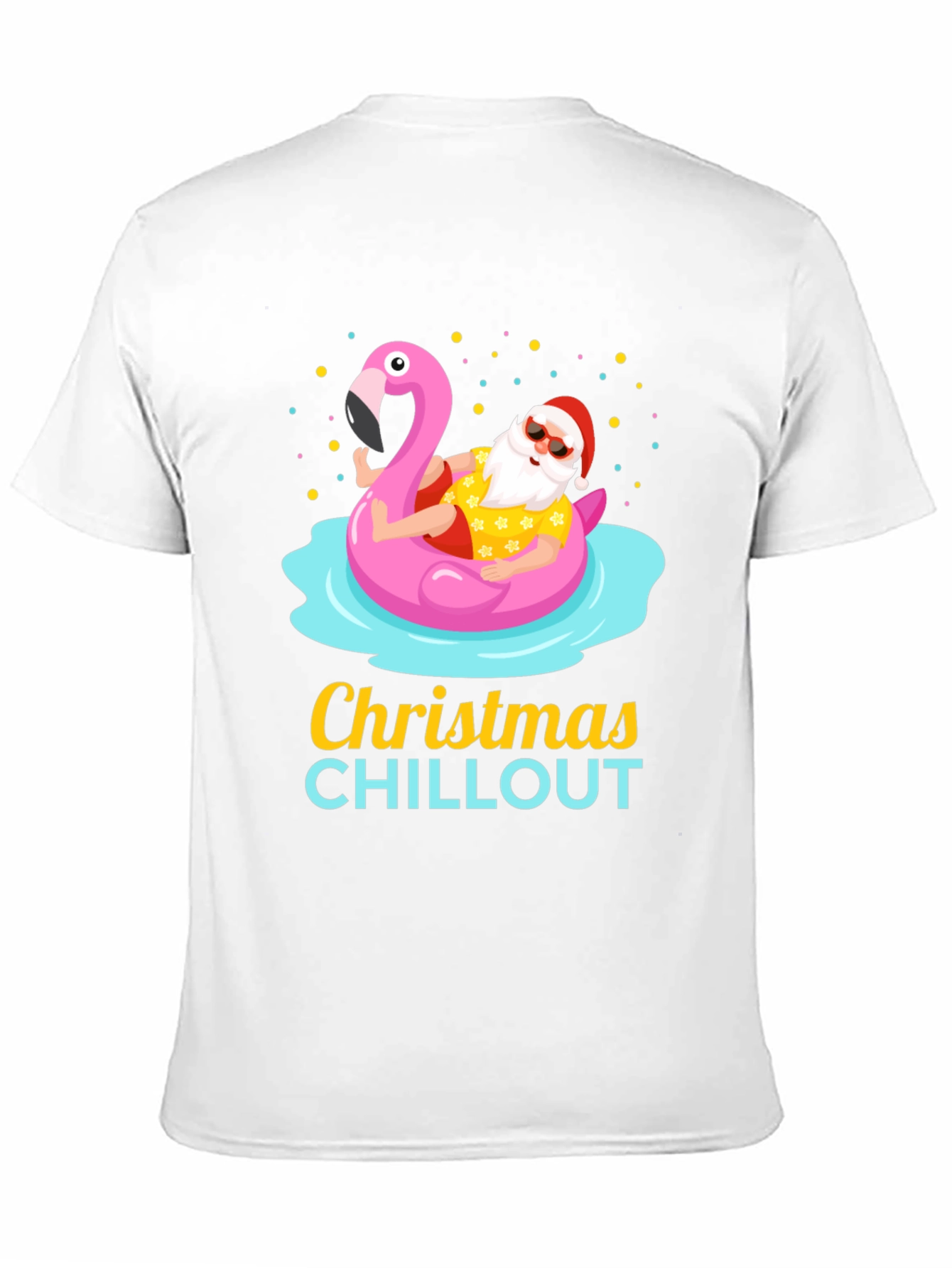 Christmas Chillout Santa Flamingo Pool T-Shirt