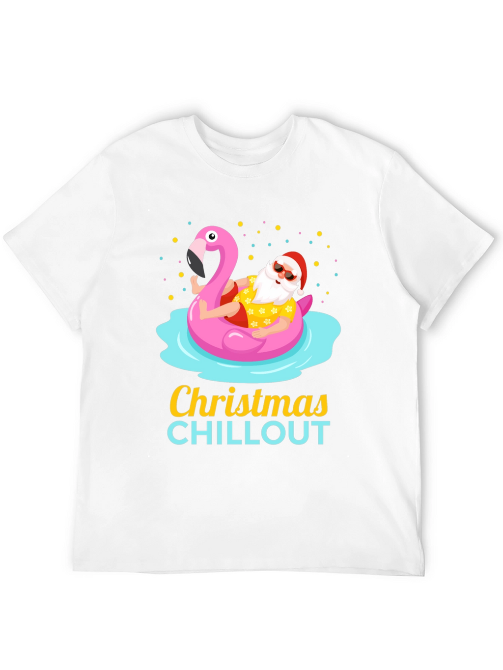 Christmas Chillout Santa Flamingo Pool T-Shirt