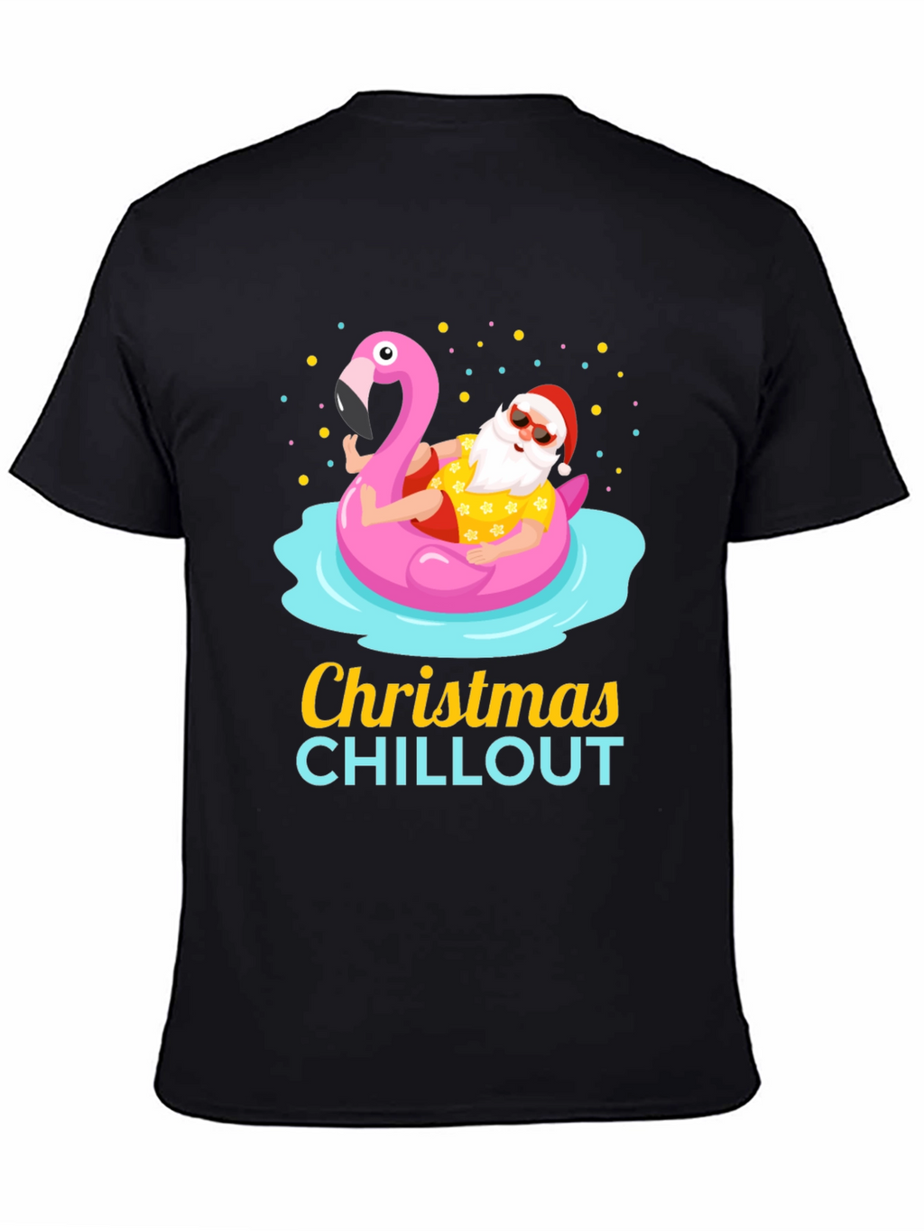 Christmas Chillout Santa Flamingo Pool T-Shirt