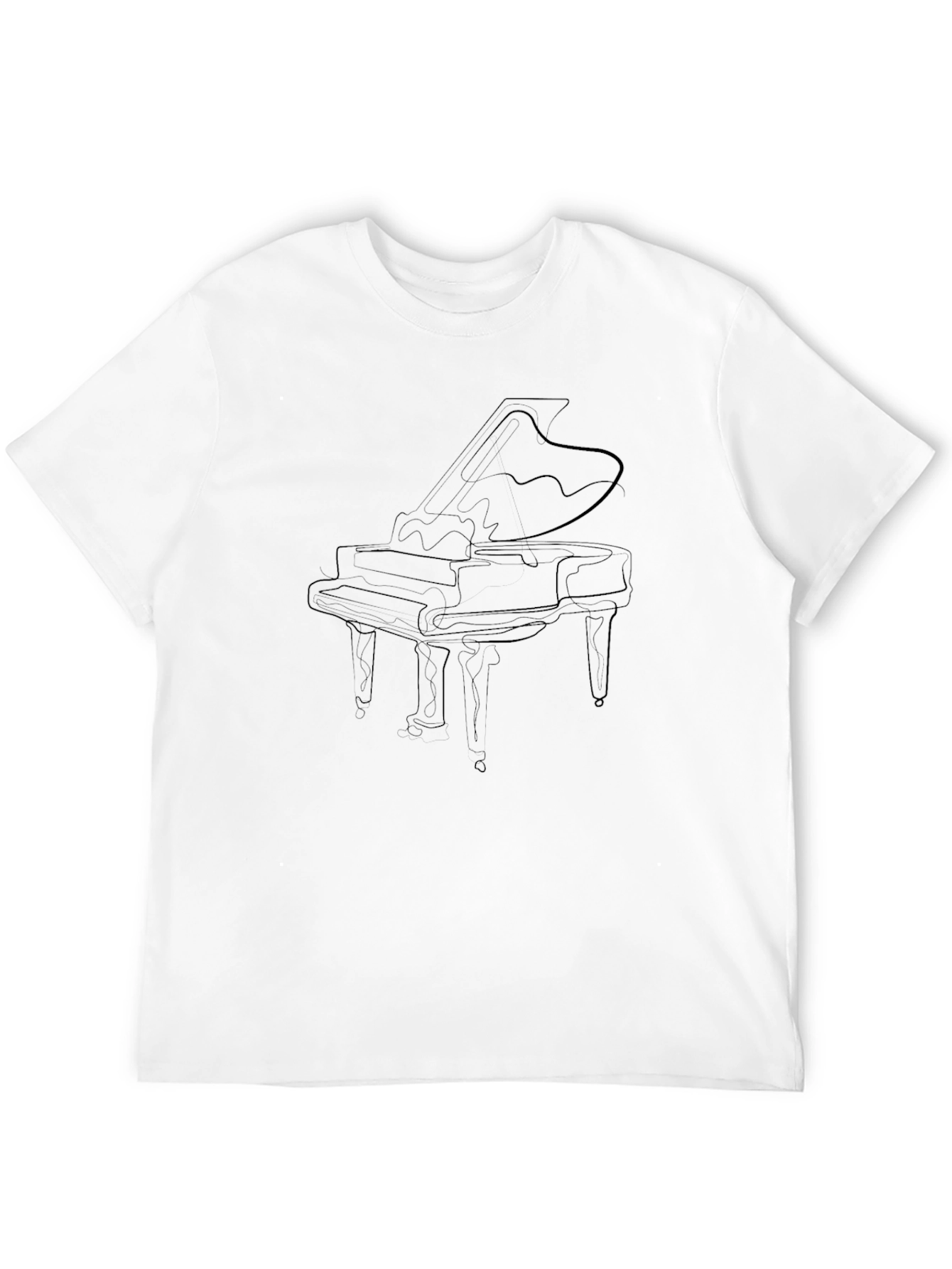 Piano Outline Graphic Black T-Shirt