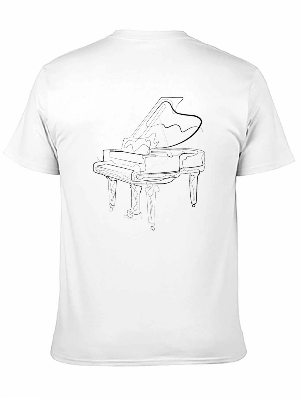 Piano Outline Graphic Black T-Shirt