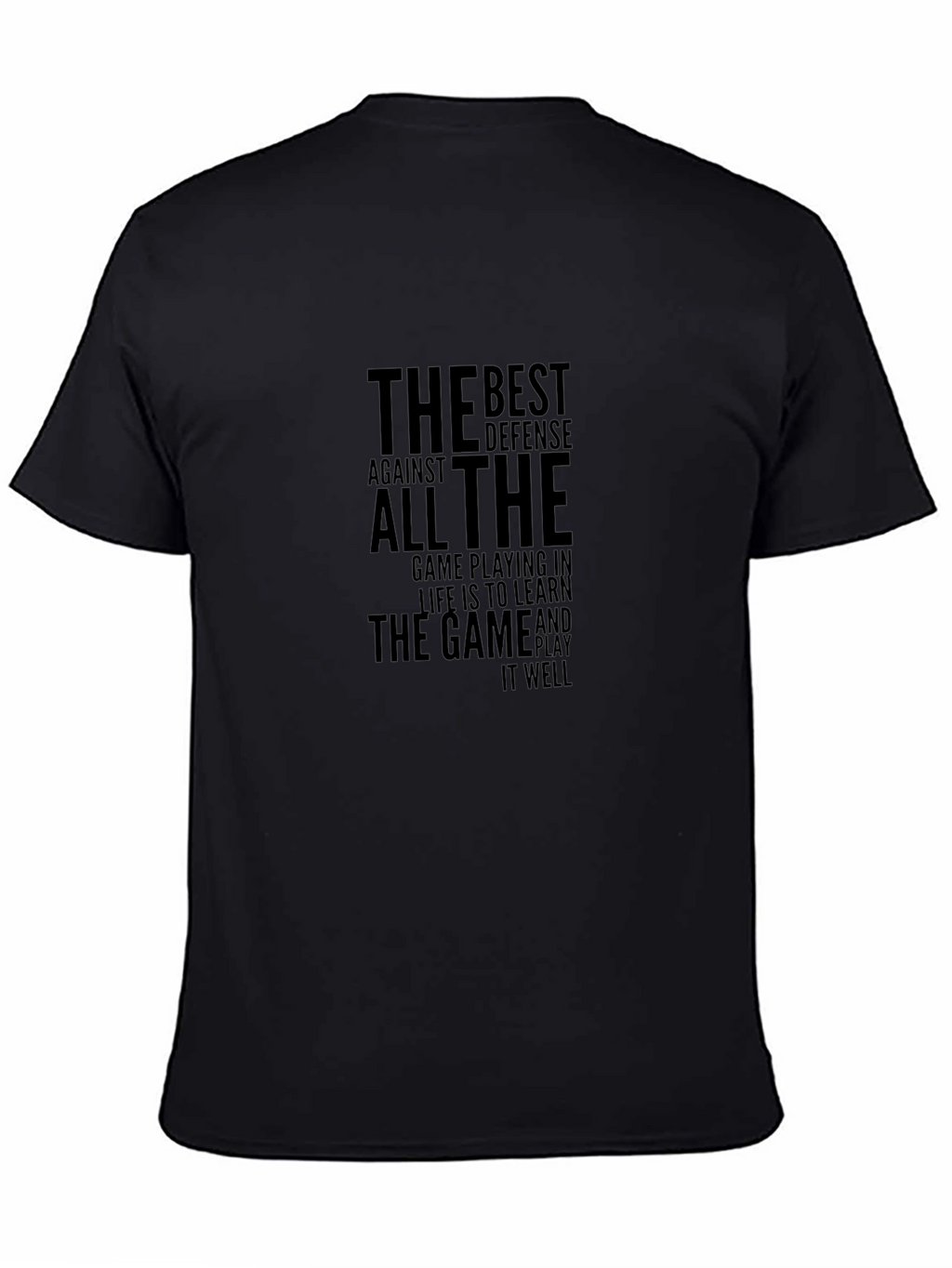 Motivational Best Defense Graphic Tee - Black