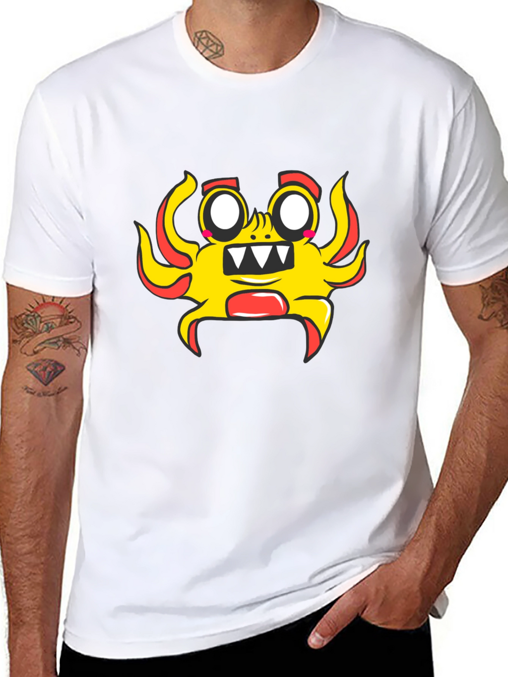 Fun Cartoon Character Black T-Shirt