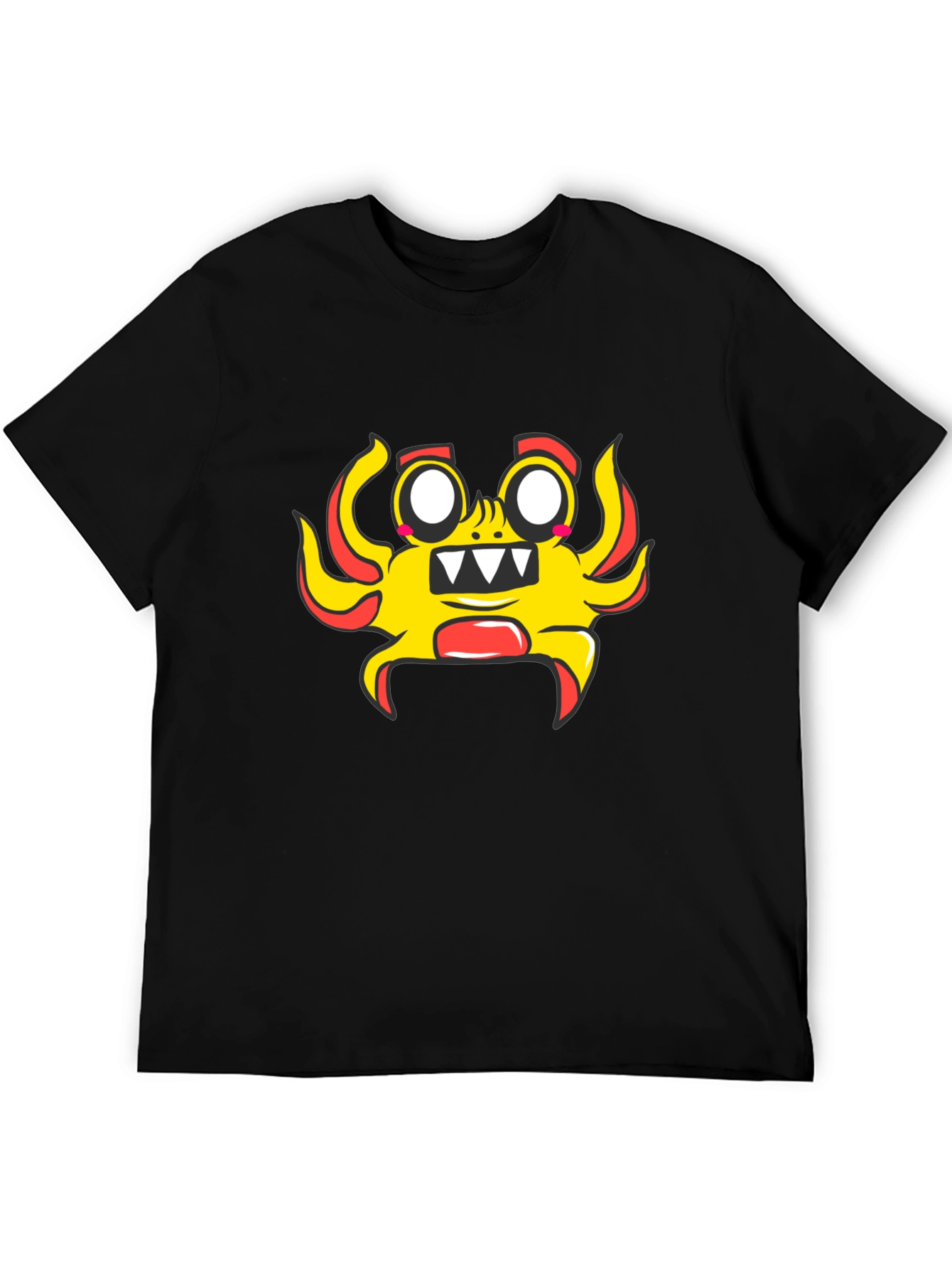 Fun Cartoon Character Black T-Shirt