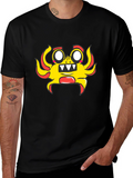 Fun Cartoon Character Black T-Shirt