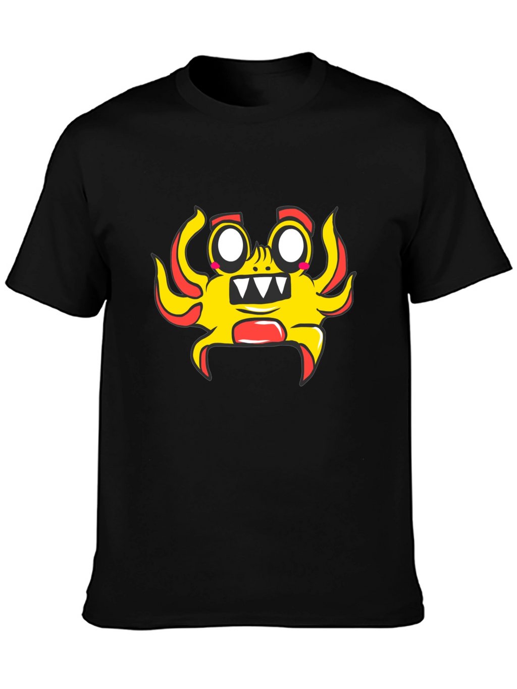 Fun Cartoon Character Black T-Shirt