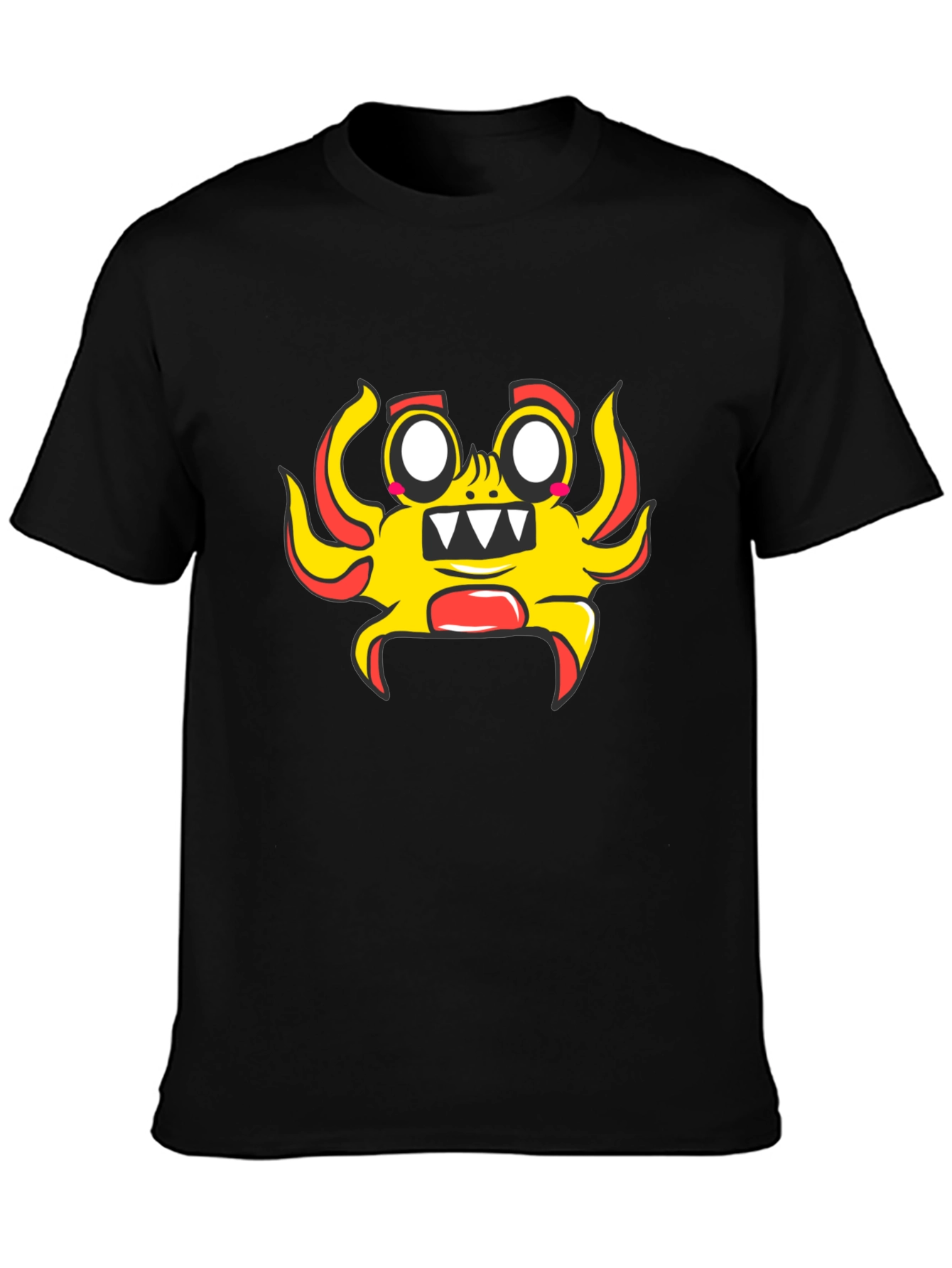 Fun Cartoon Character Black T-Shirt