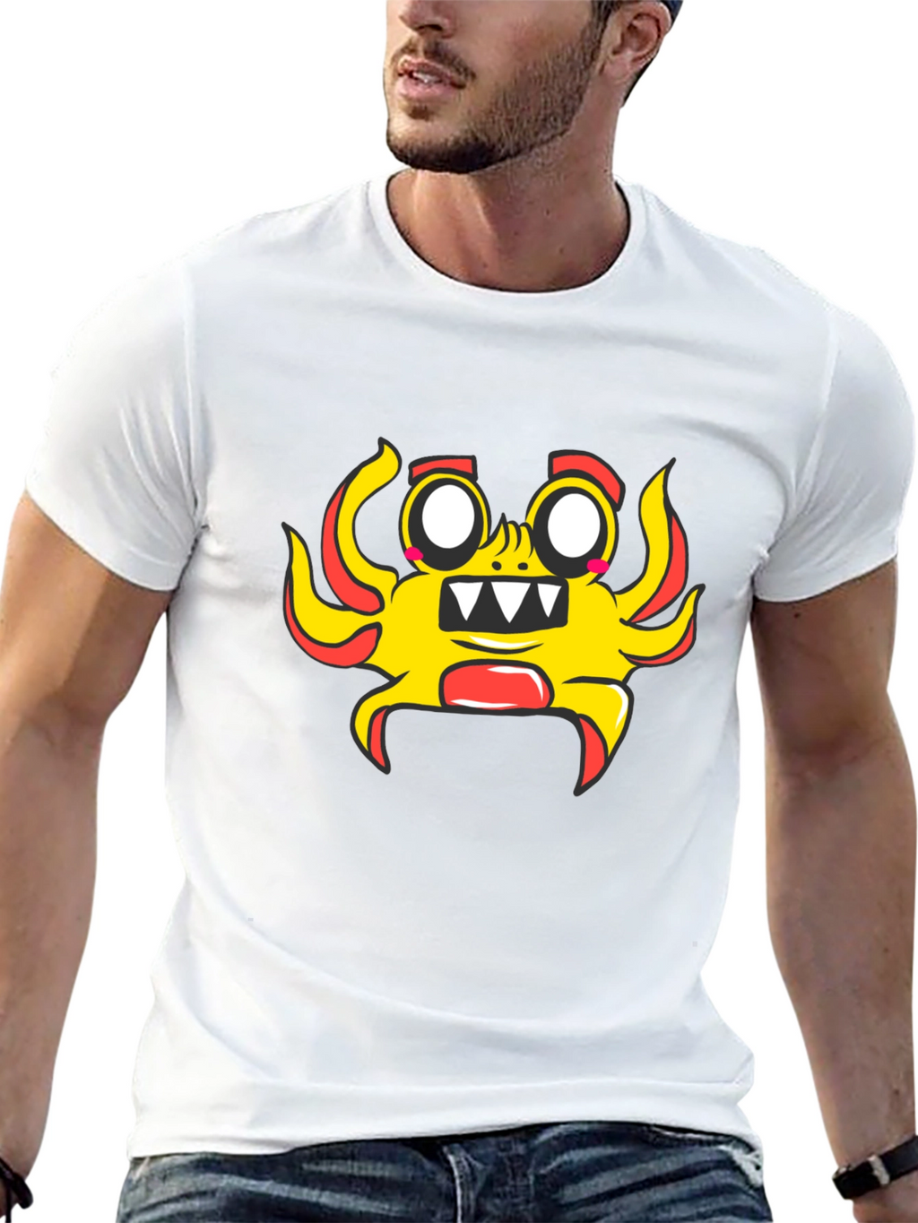 Fun Cartoon Character Black T-Shirt