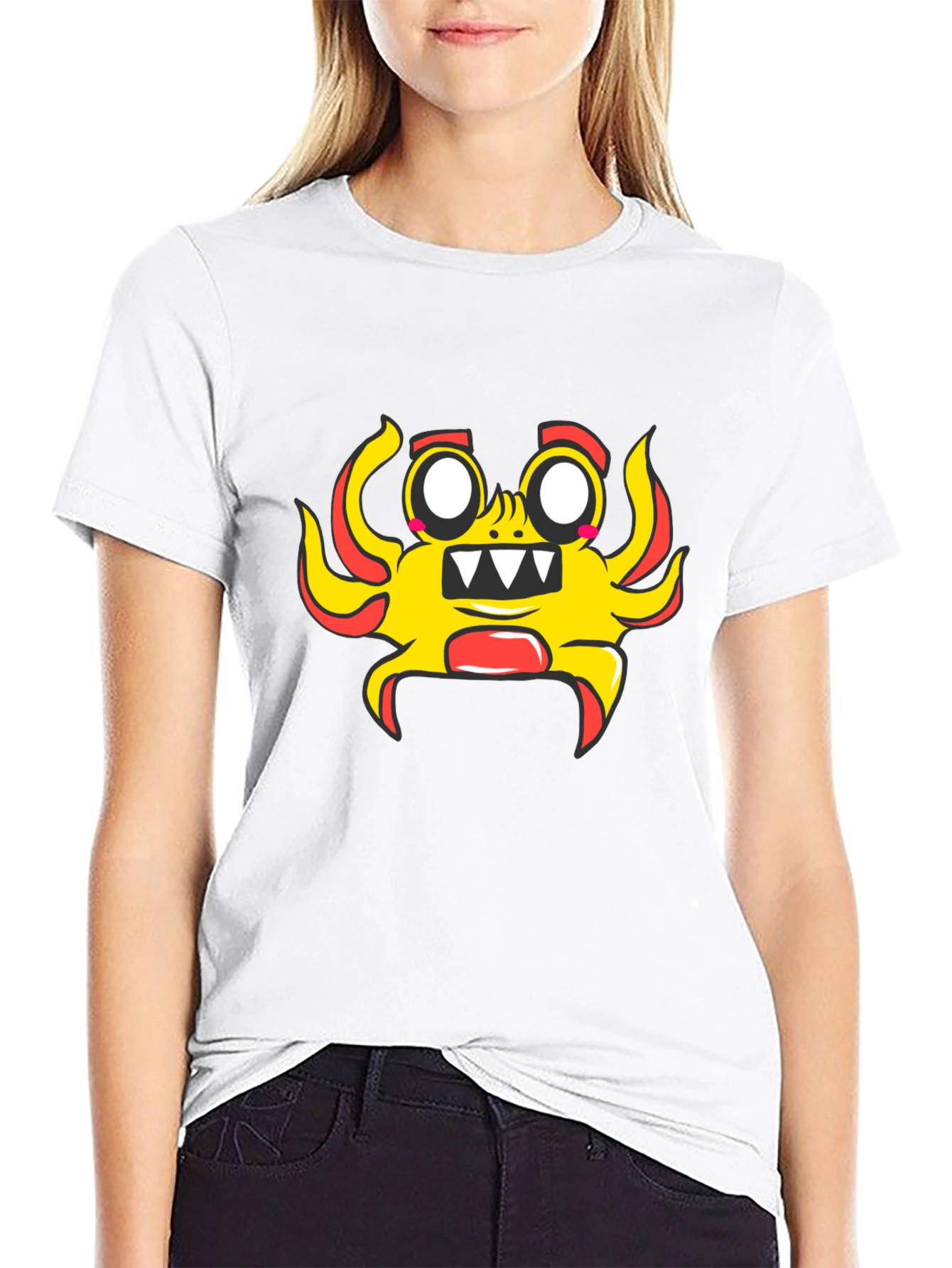 Fun Cartoon Character Black T-Shirt