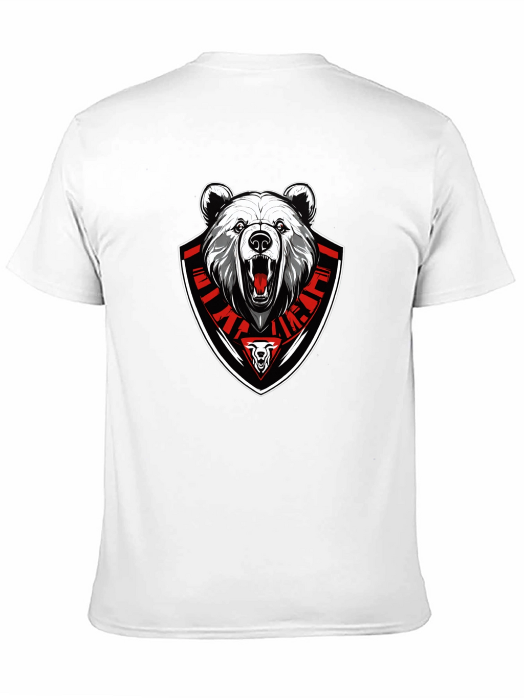 Bear Emblem Graphic Tee - Black Cotton Blend T-Shirt