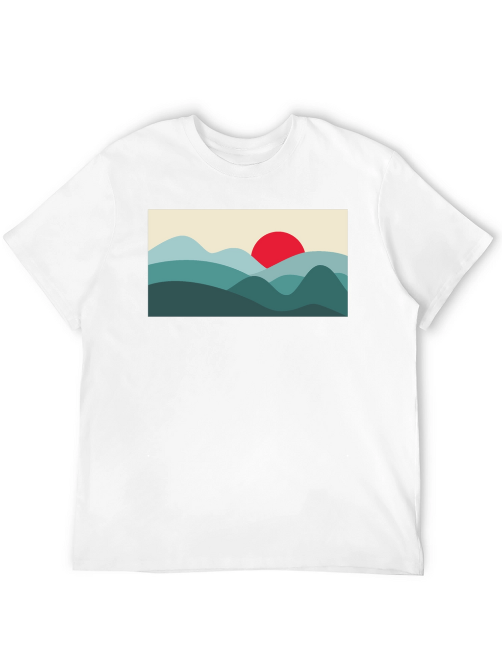 Mountains and Sun Graphic Tee - Black