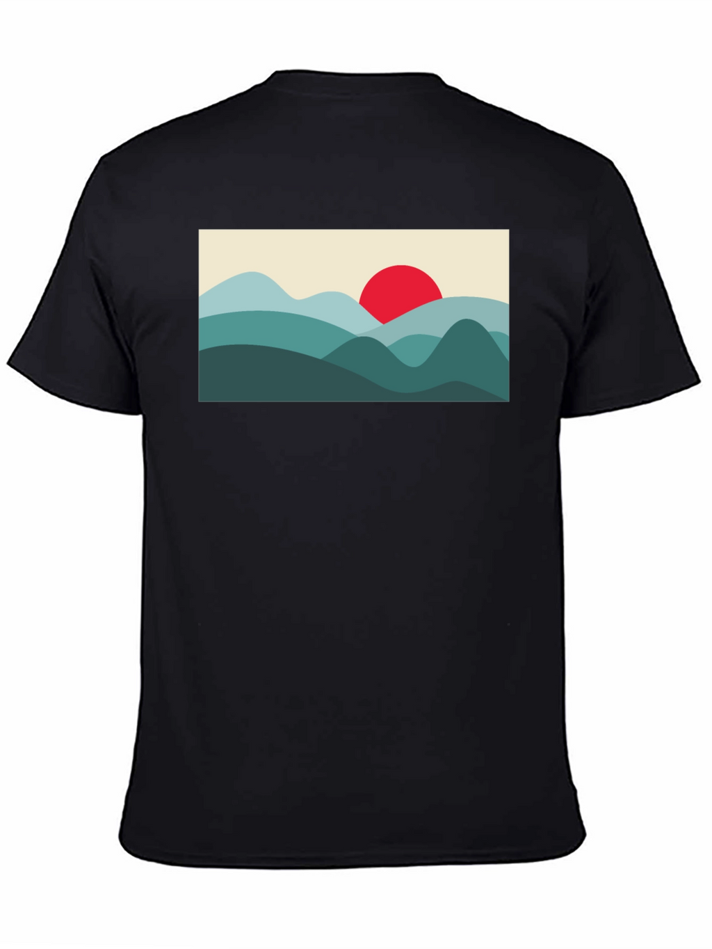 Mountains and Sun Graphic Tee - Black