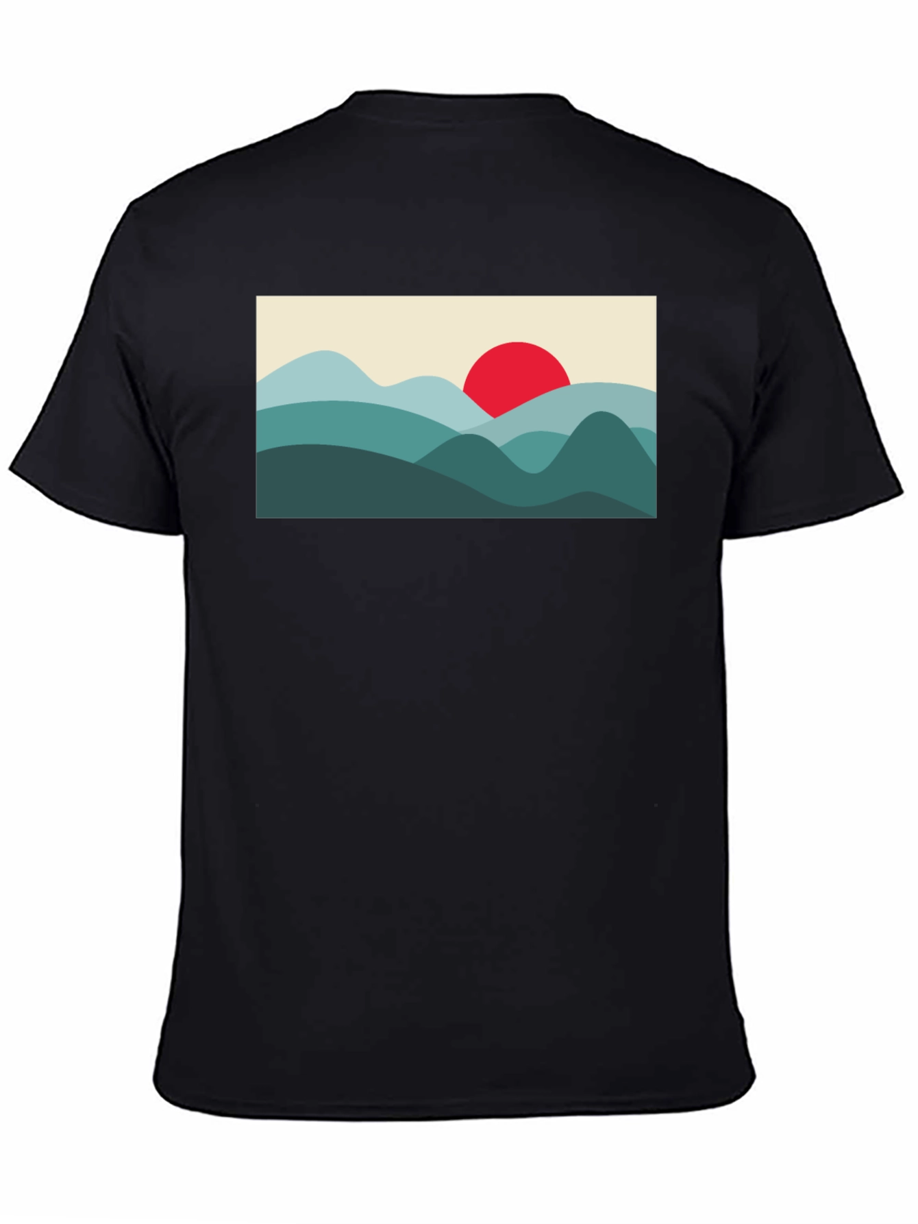 Mountains and Sun Graphic Tee - Black