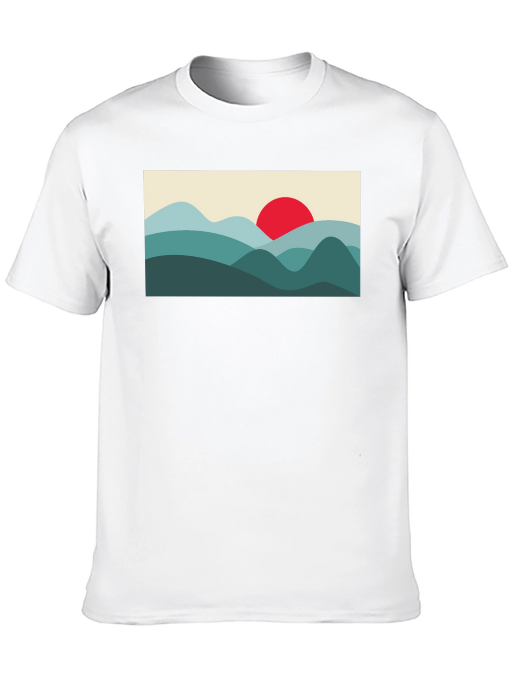 Mountains and Sun Graphic Tee - Black