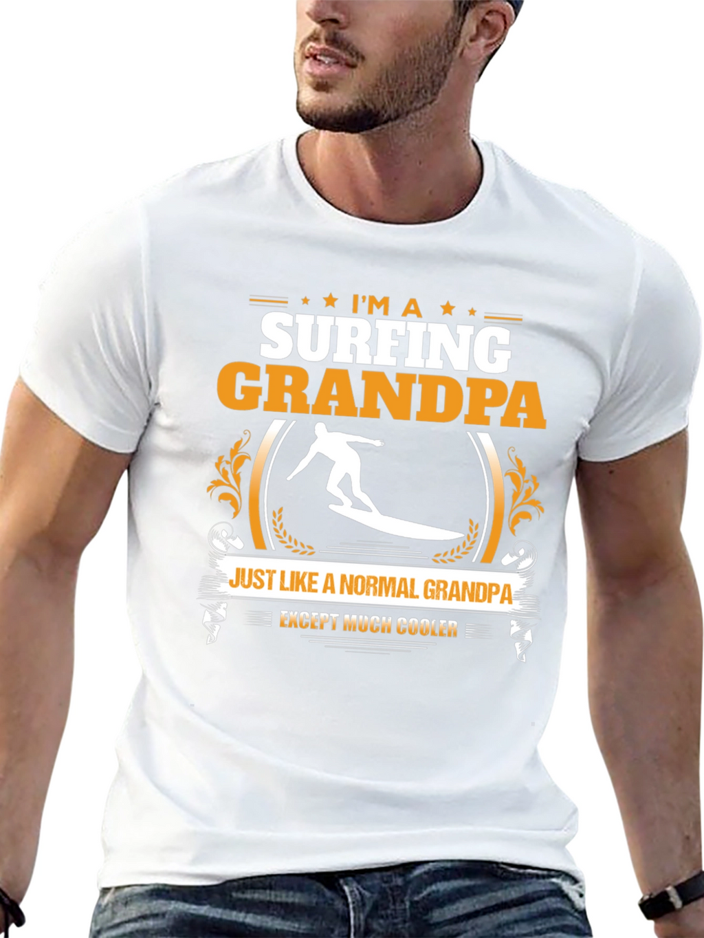 Surfing Grandpa T-Shirt - Cool Grandpa Shirt
