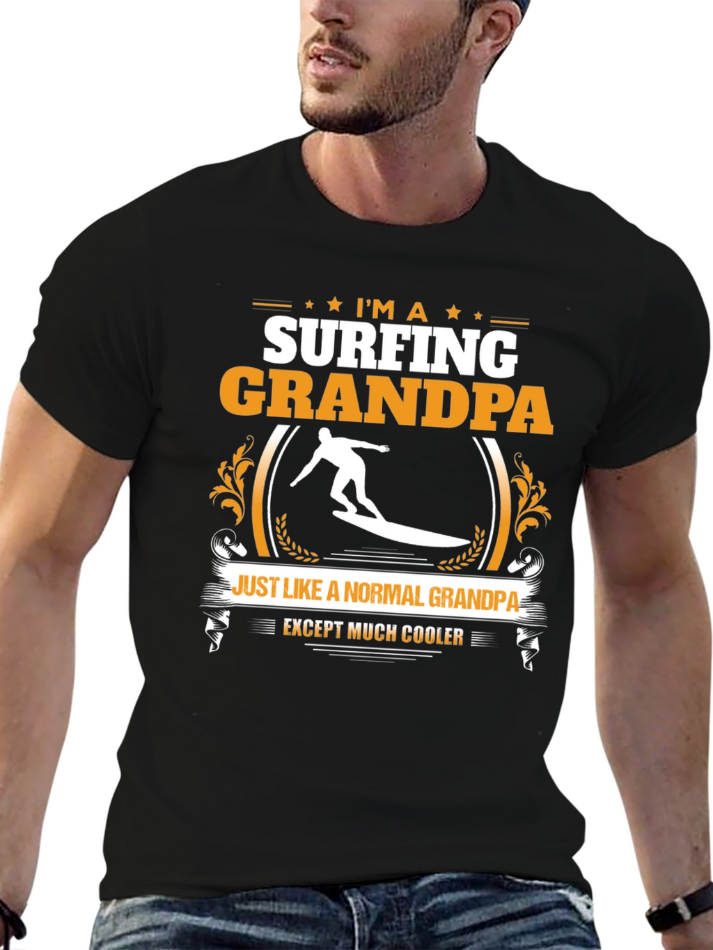 Surfing Grandpa T-Shirt - Cool Grandpa Shirt