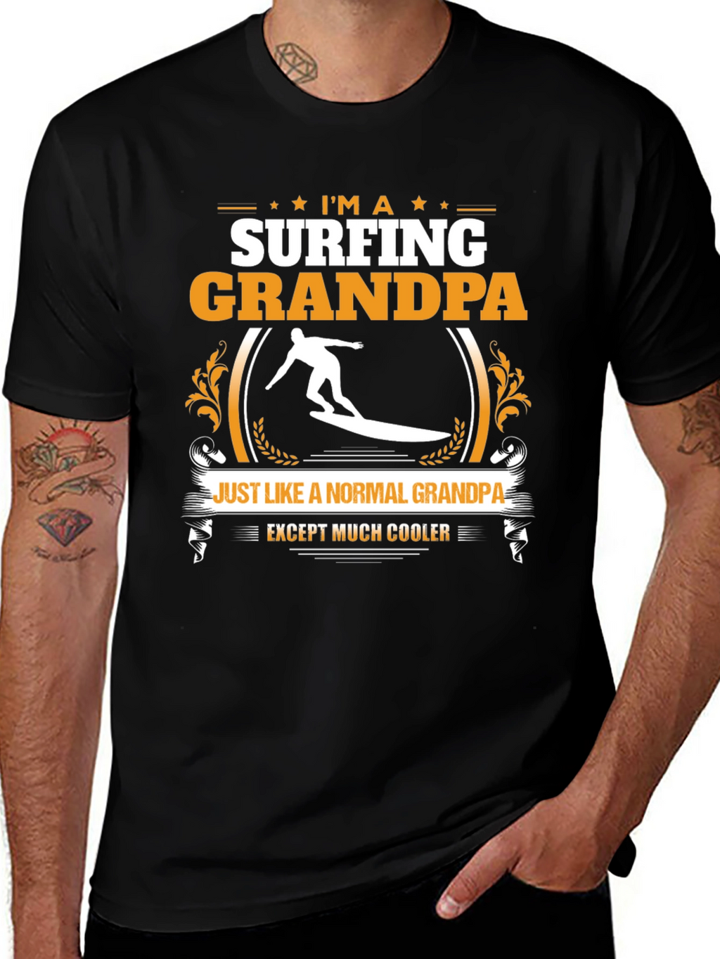 Surfing Grandpa T-Shirt - Cool Grandpa Shirt