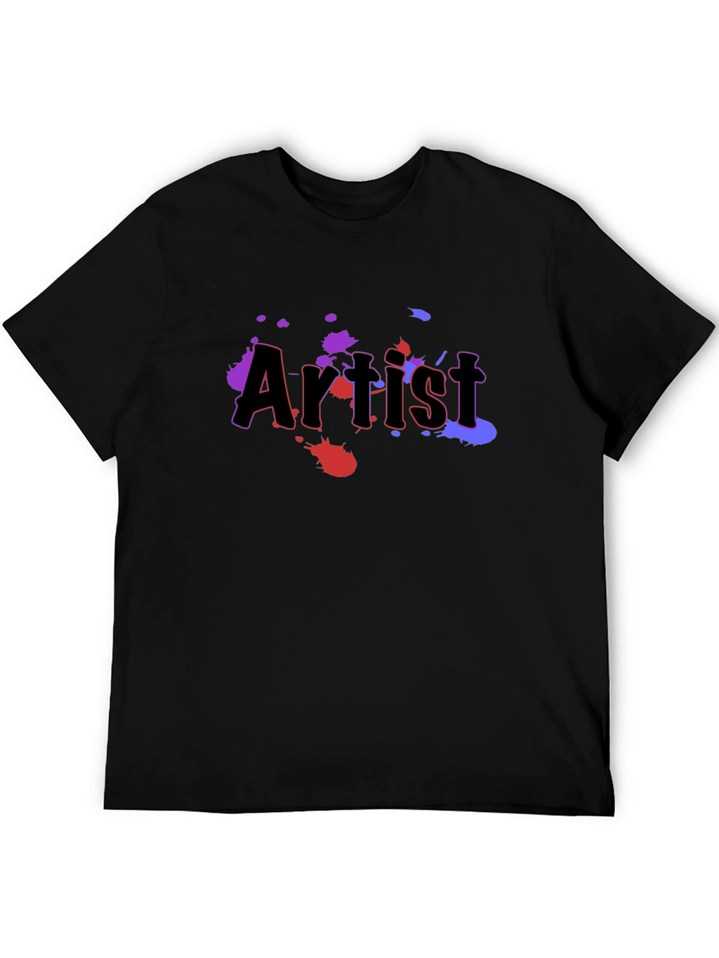 Artist Splatter Print Black T-Shirt