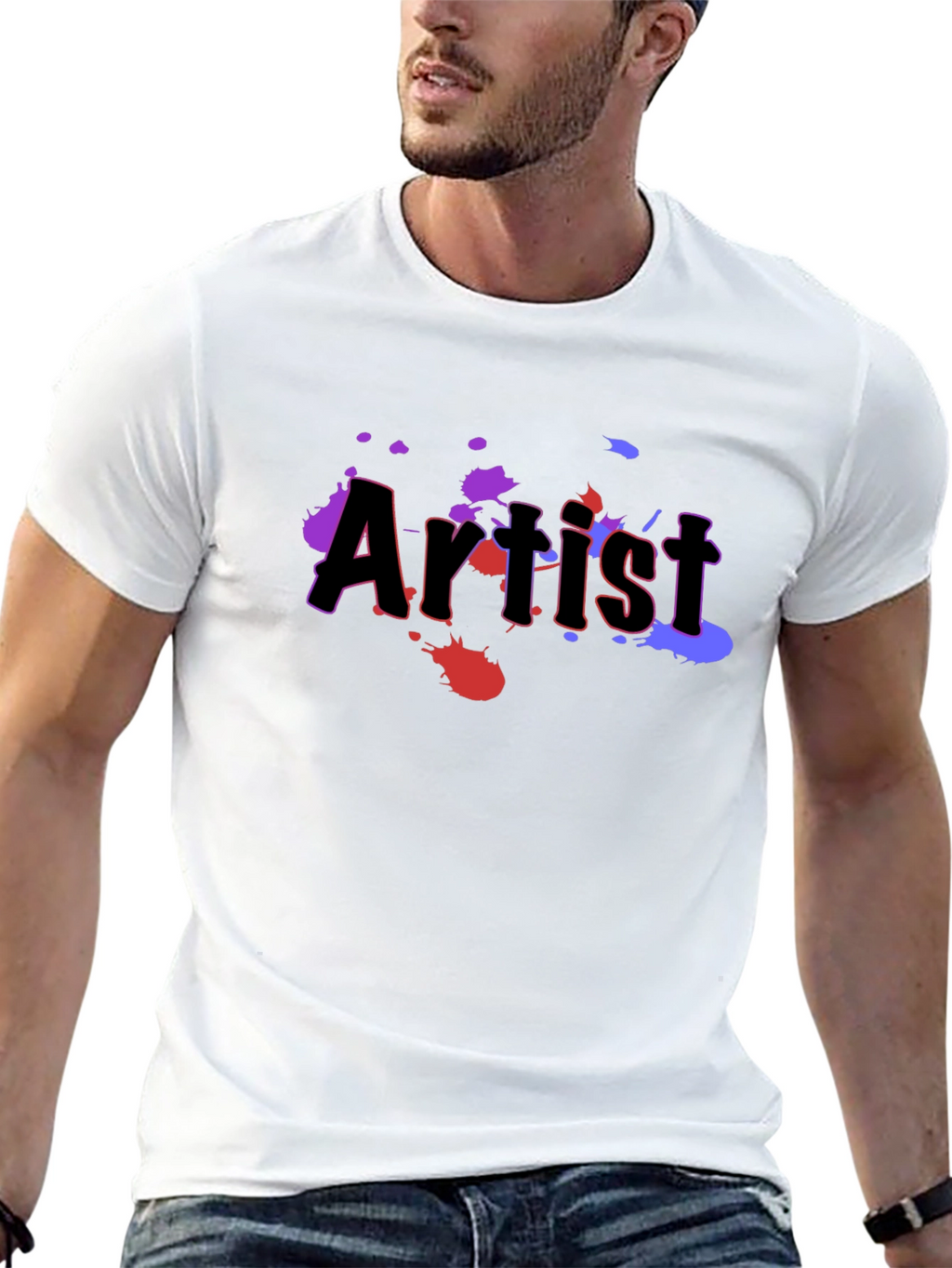 Artist Splatter Print Black T-Shirt