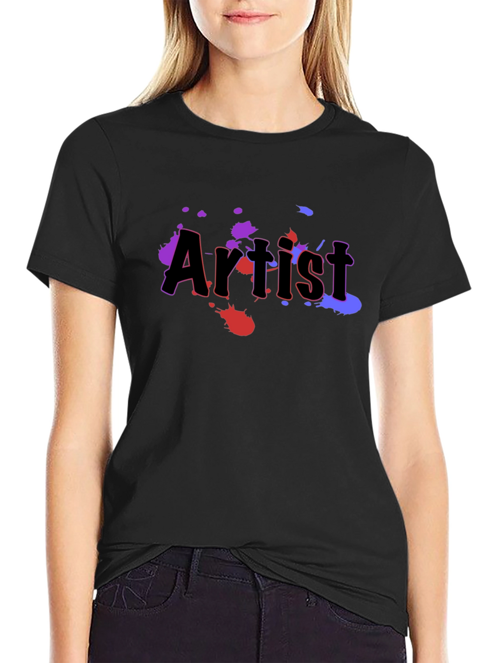 Artist Splatter Print Black T-Shirt