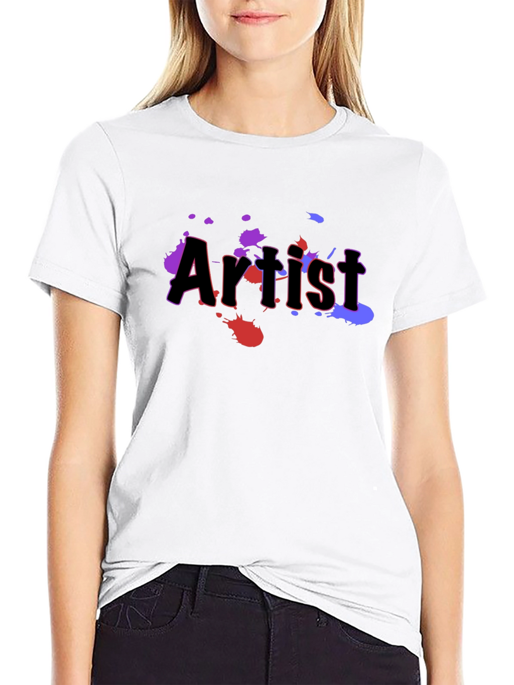 Artist Splatter Print Black T-Shirt