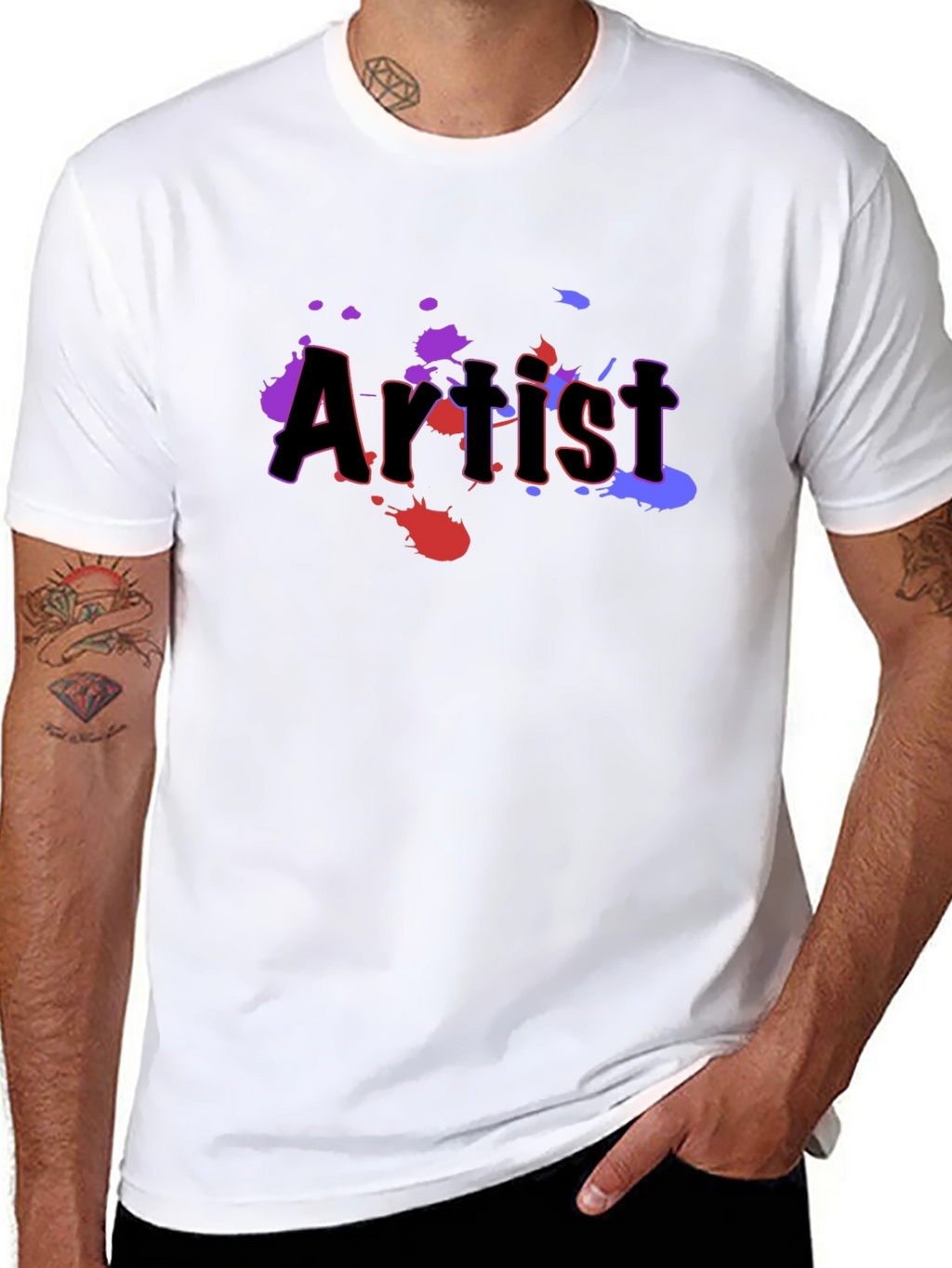 Artist Splatter Print Black T-Shirt