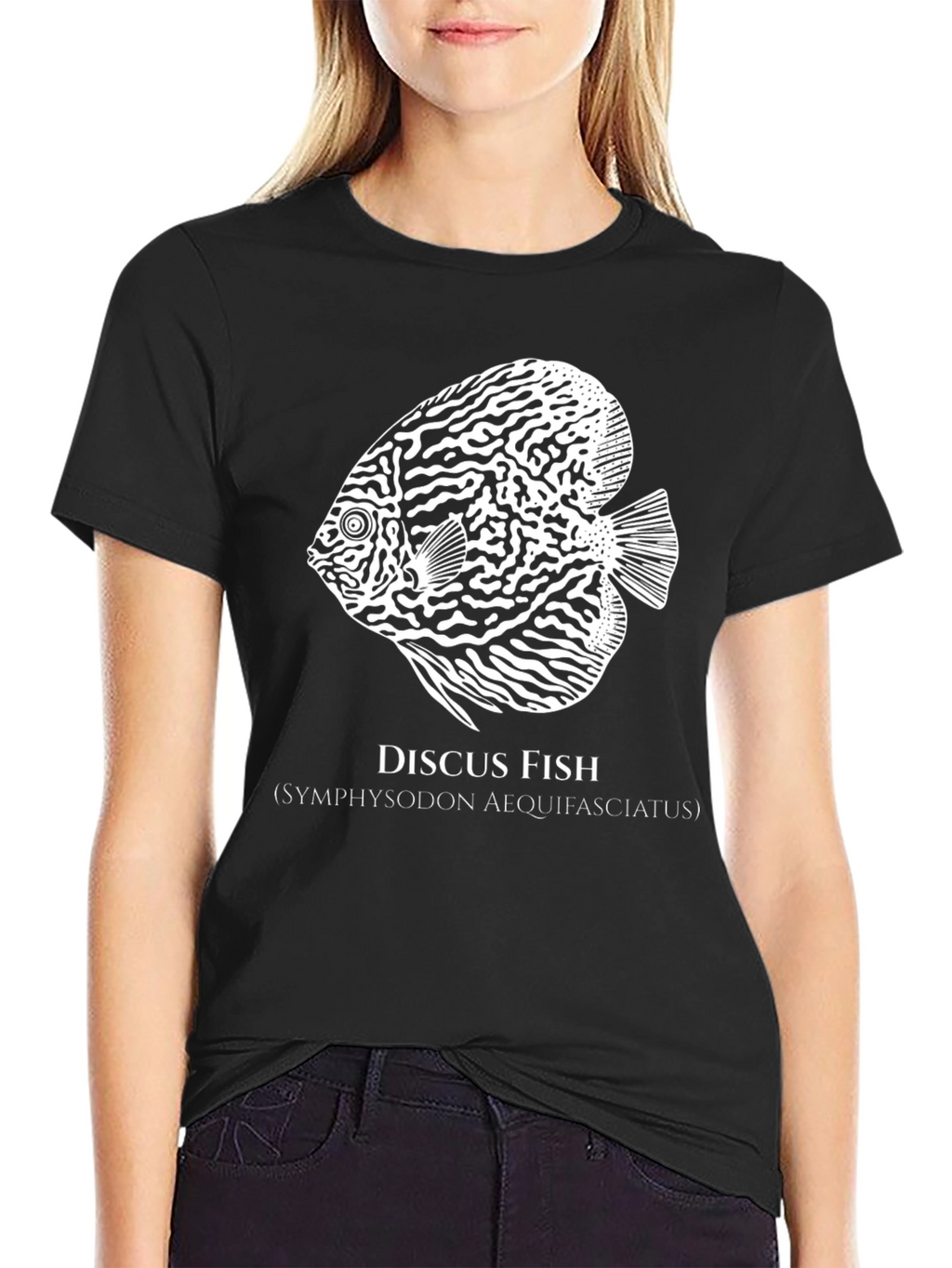Discus Fish Graphic Black T-Shirt
