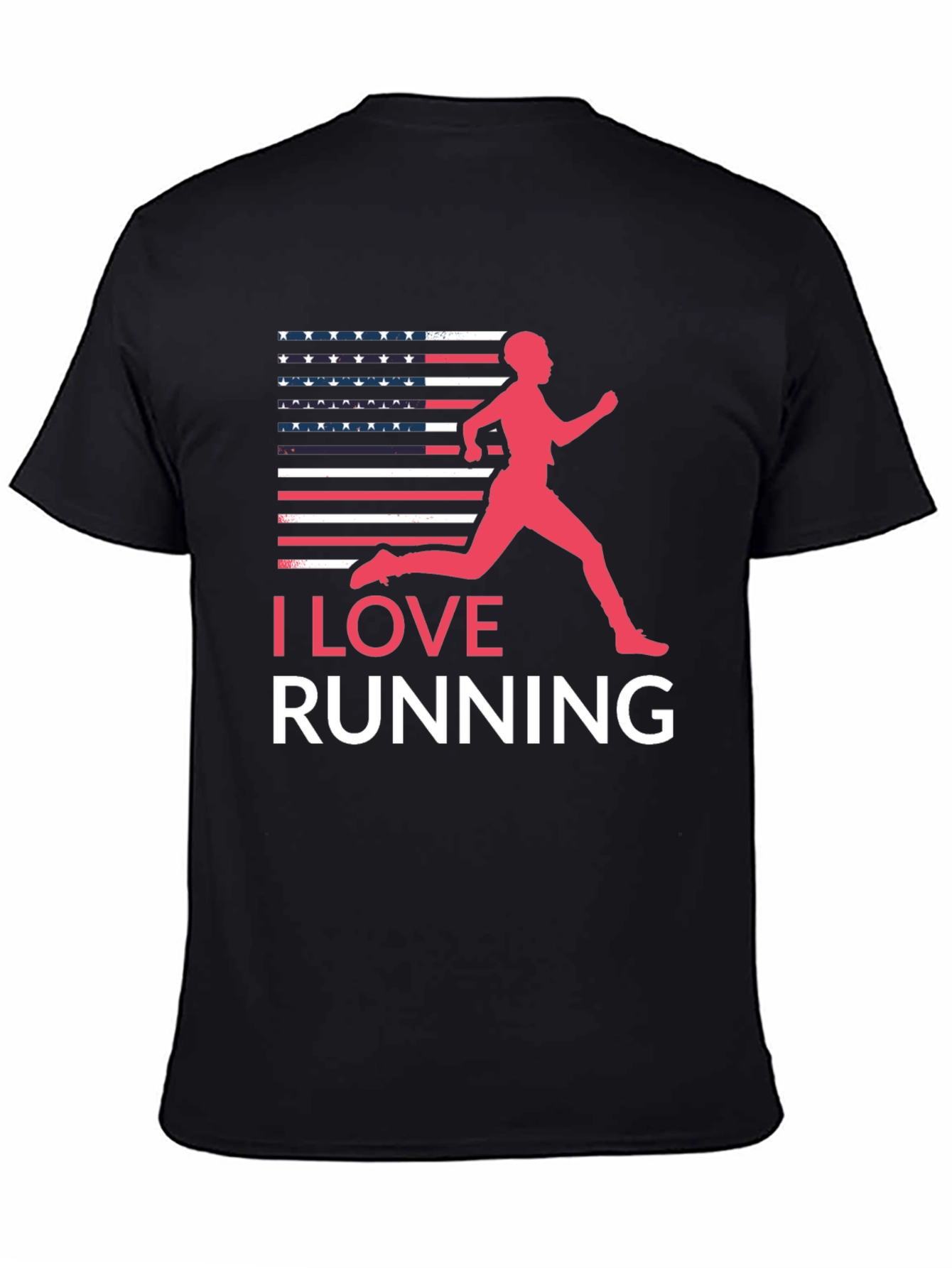 I Love Running USA Flag Graphic Tee