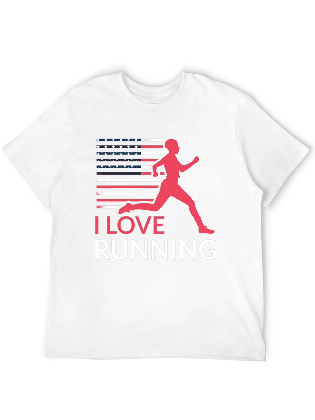I Love Running USA Flag Graphic Tee